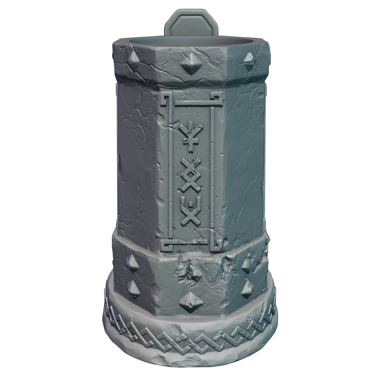 Dwarven 3D Printed Mythic Mug Drink Koozie | Dwarf Dice Vault | Mug Stein | Tabletop RPG Gaming Cosplay - Dungeons and Dragon DnD Wargaming - Black / Non Threaded-No Lid