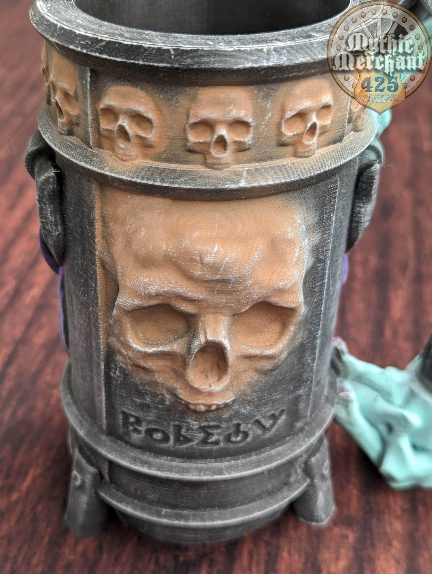 Necromancer 3D Printed Can Holder- Mythic Mugs Collection by Ars Moriendi 3D- Embrace the Dark Arts! - Black / Non Threaded-No Lid