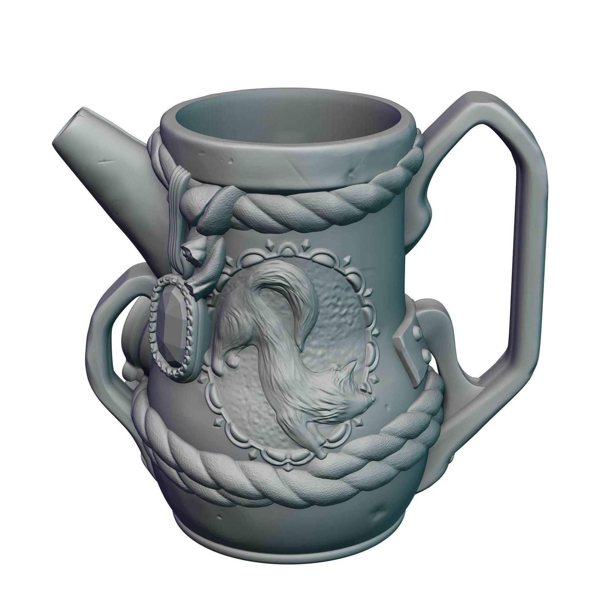 Gnome 3D Printed Can Holder- Mythic Mugs Collection by Ars Moriendi 3D- Embrace the Whimsy of the Gnomes! - Black / Non Threaded-No Lid