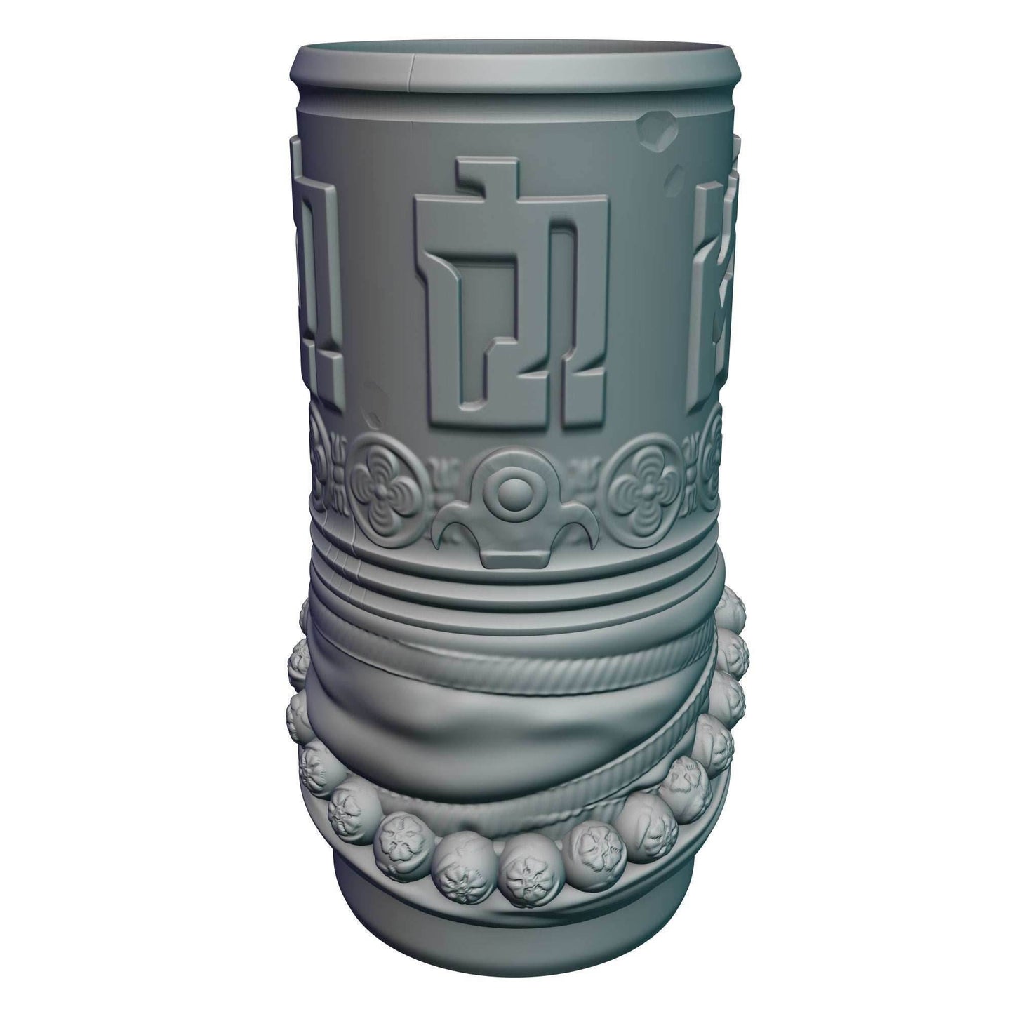 Monk 3D Printed Can Holder- Mythic Mugs Collection by Ars Moriendi 3D- Embrace the Tranquility! - Black / Non Threaded-No Lid
