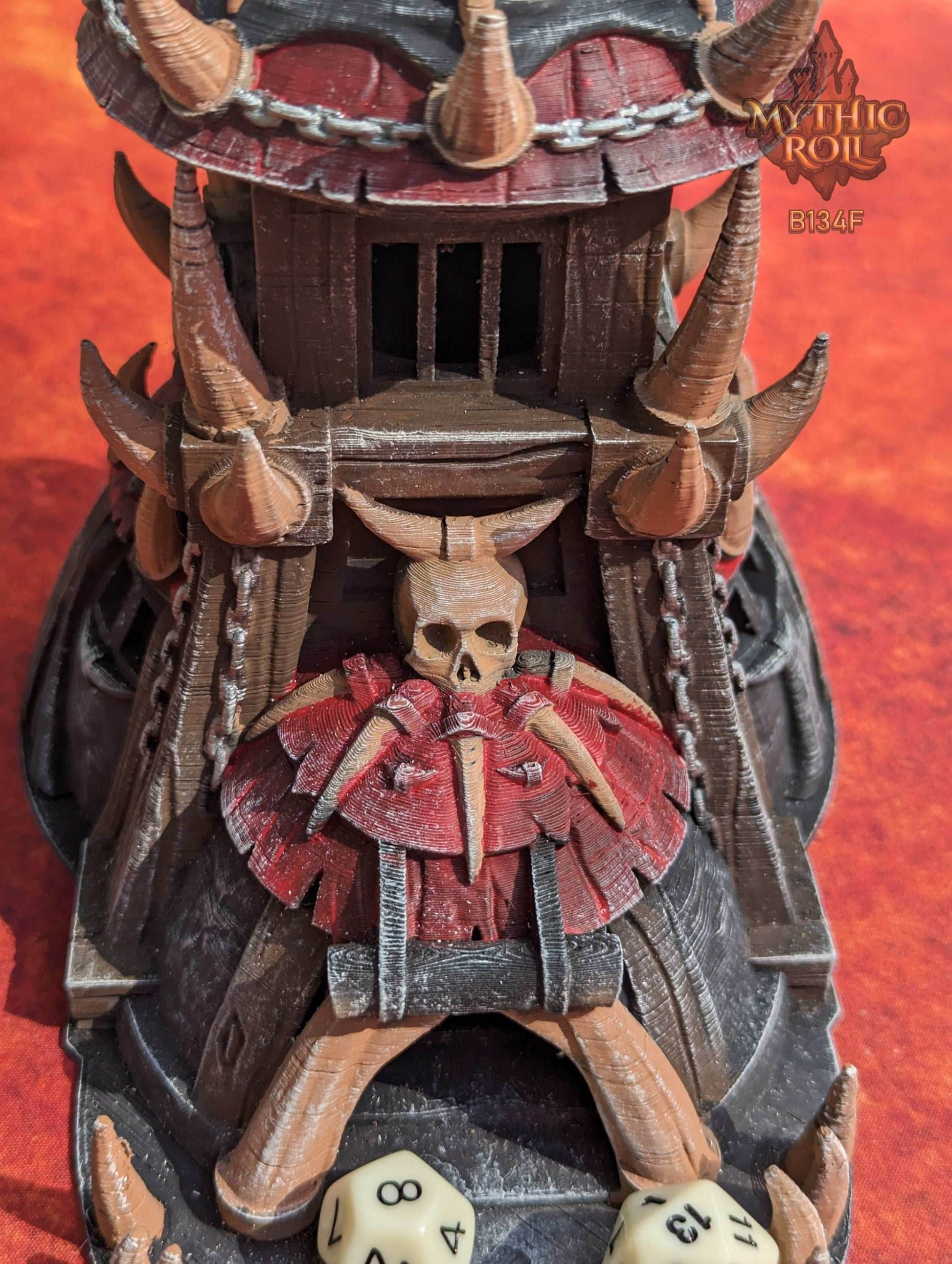 Barbarian Class 3D Printed Dice Tower- Mythic Roll - Unchained Games | Tabletop RPG Gaming Cosplay - Dungeons and Dragon DnD D&D Wargaming - Black / Yes- Include Random Dice Set