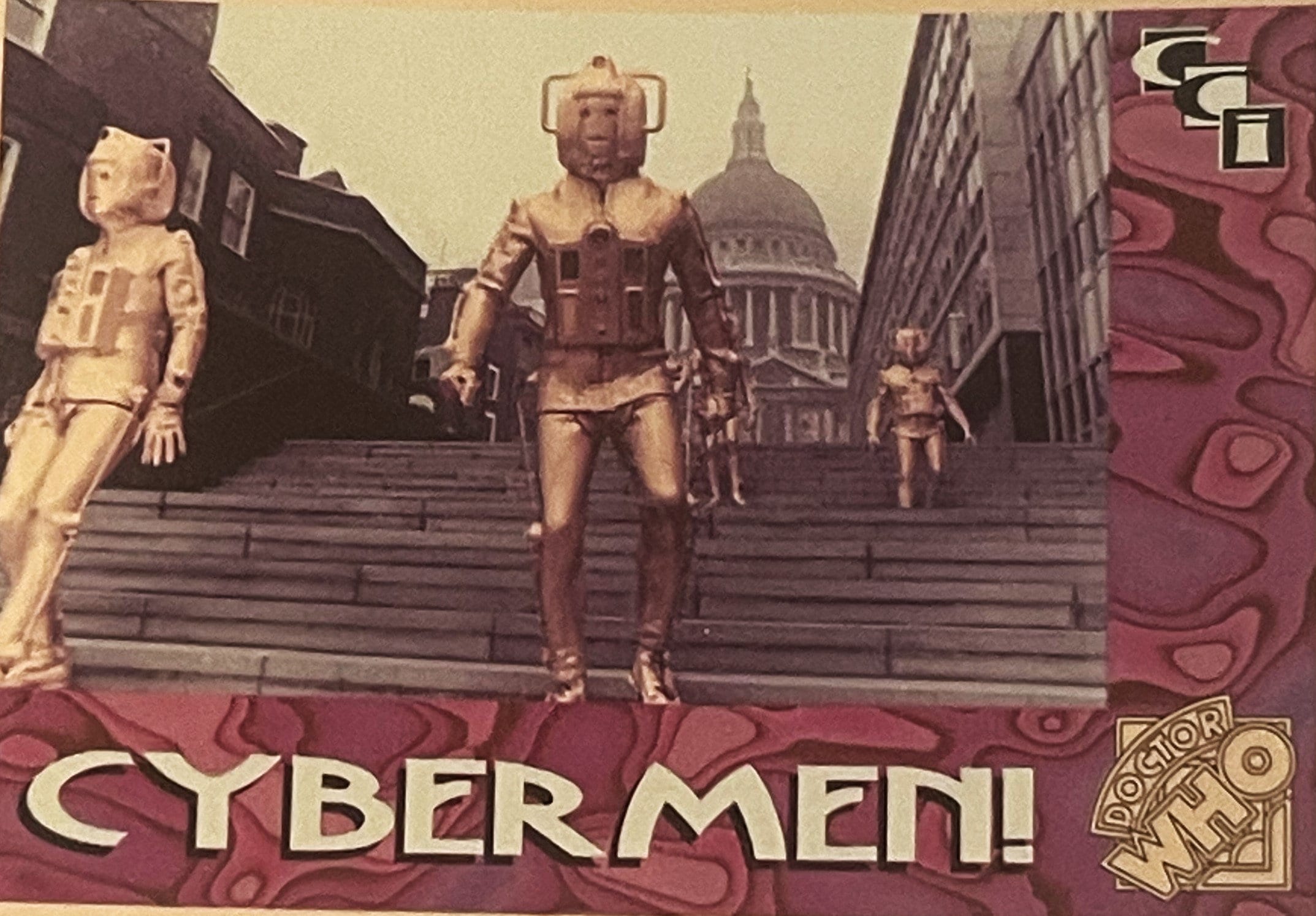 🤖 Vintage 1994 Doctor Who Cybermen Foil Trading Cards — Cards 4–6 of 6 (Set)