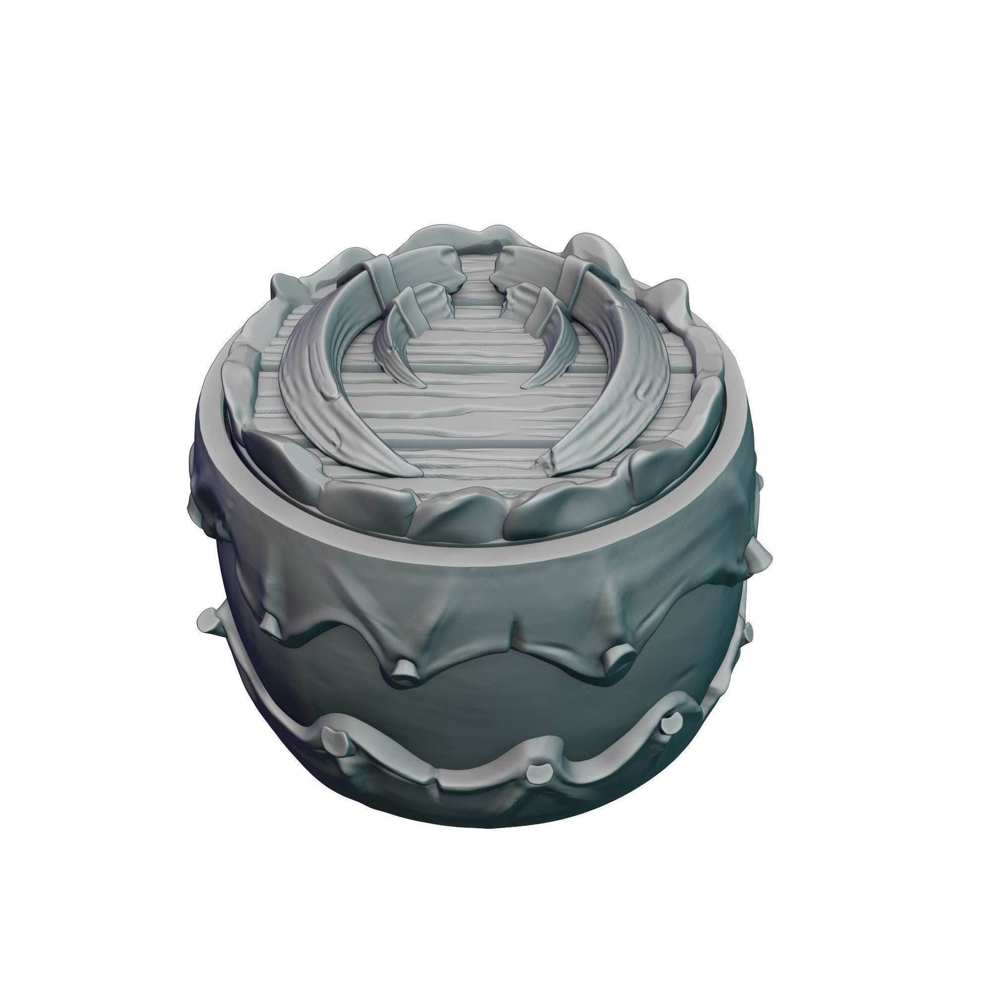 Barbarian 3D Printed D20 Dice Vault | Table Coaster & Dice Jail | DnD Player Gift | Mythic Mugs by Ars Moriendi 3D - Unleash the fury! - Black / Yes- Include Random Dice Set