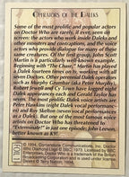 🛸 Vintage 1994 Doctor Who Daleks Foil Trading Card — Card 1 of 6