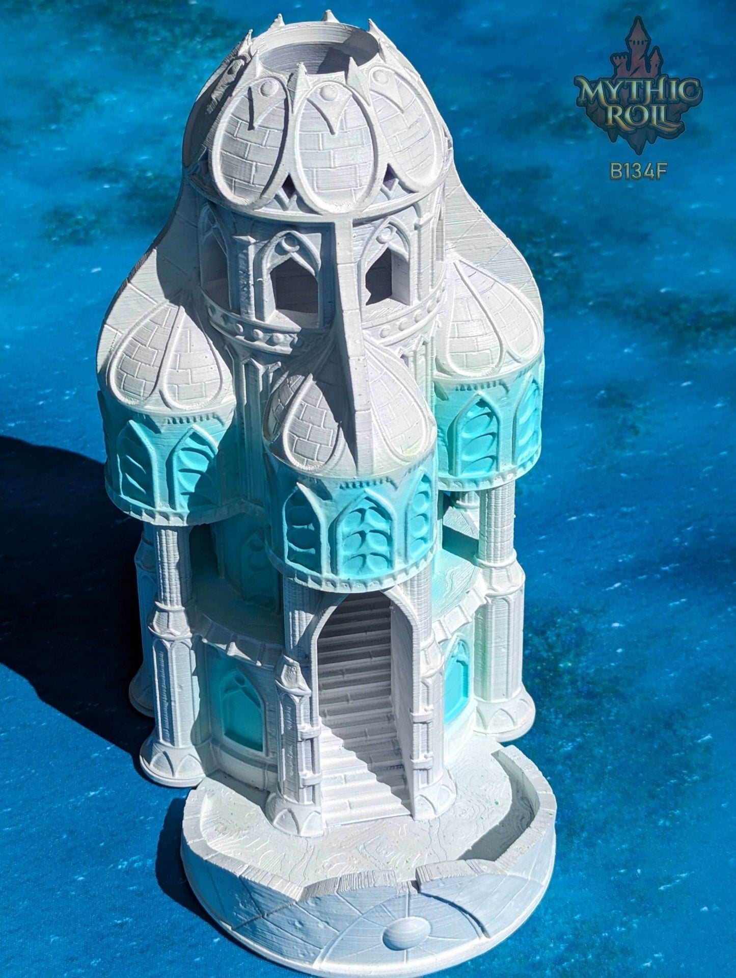 Siren Great Hall 3D Printed Dice Tower - Mythic Roll - Unchained Games - Echo Rolls Through the Melodies of Enchantment and Oceanic Majesty. - Black