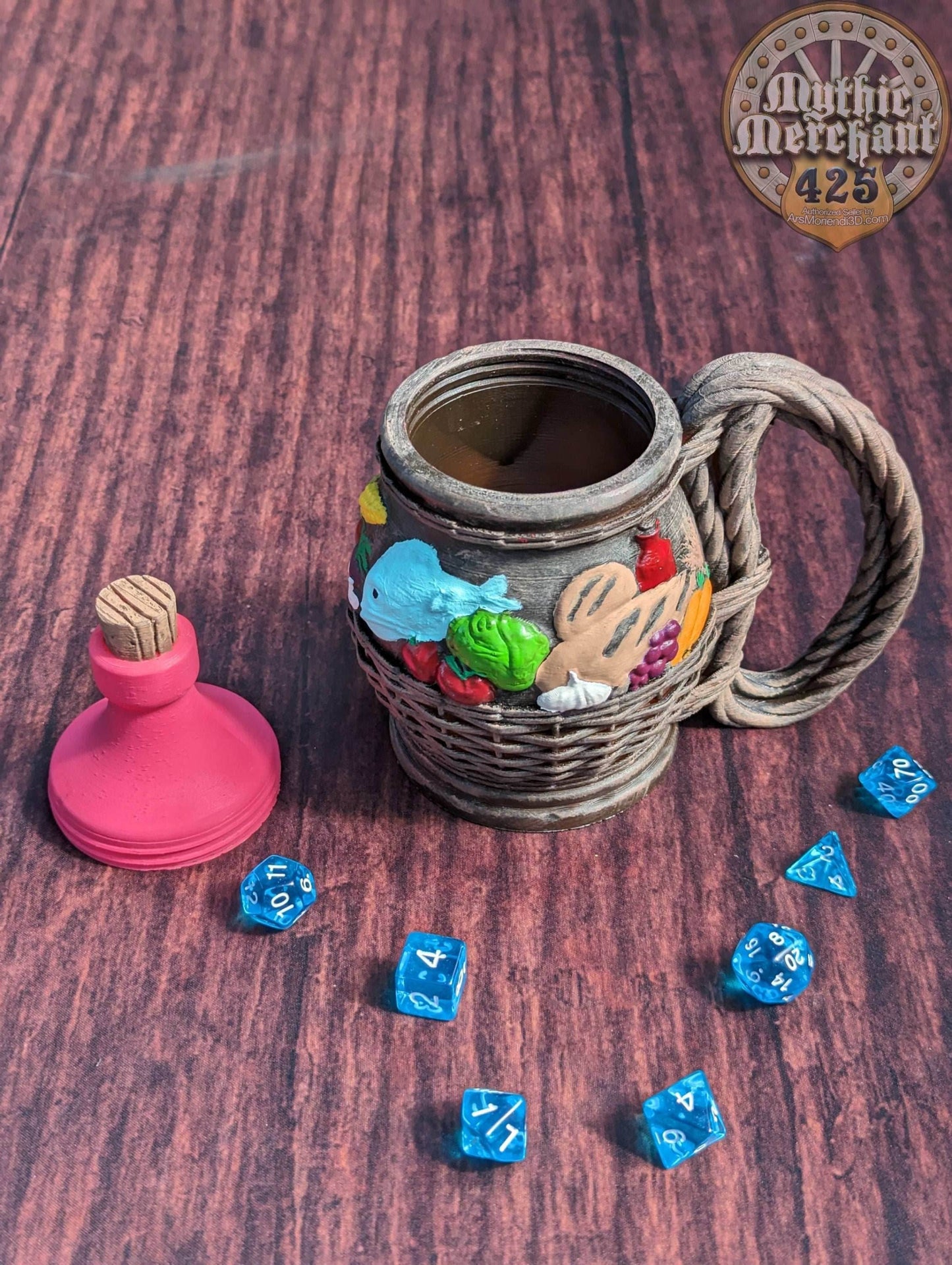 Halfling Hobbit 3D Printed Can Holder- Mythic Mugs Collection by Ars Moriendi 3D- Embark on a Hobbit's Journey! - Black / Non Threaded-No Lid