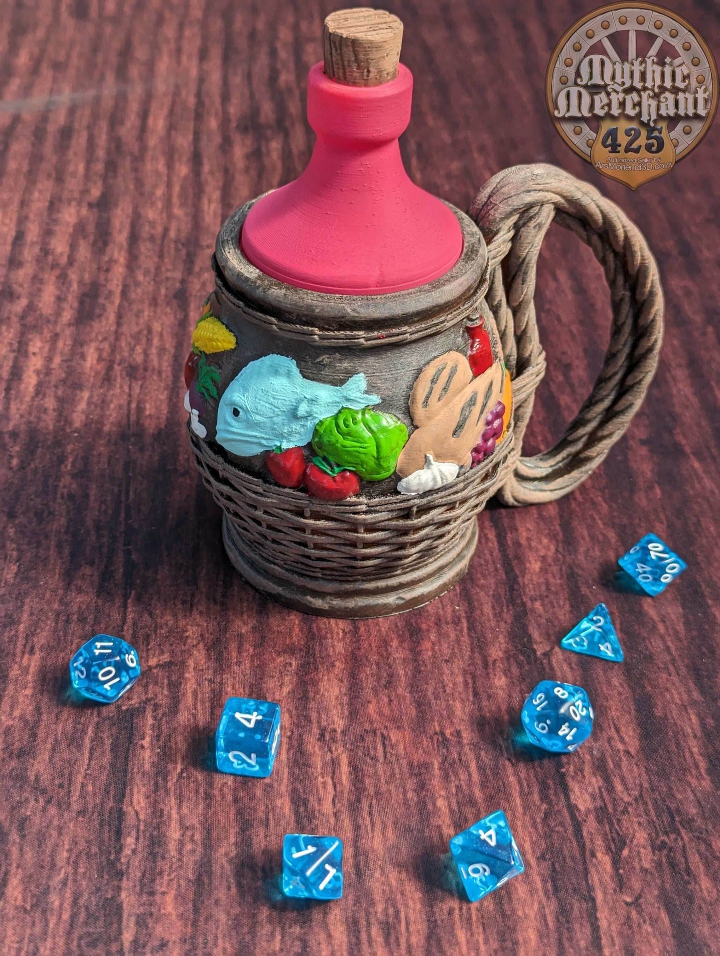 Halfling Hobbit 3D Printed Can Holder- Mythic Mugs Collection by Ars Moriendi 3D- Embark on a Hobbit's Journey! - Black / Non Threaded-No Lid