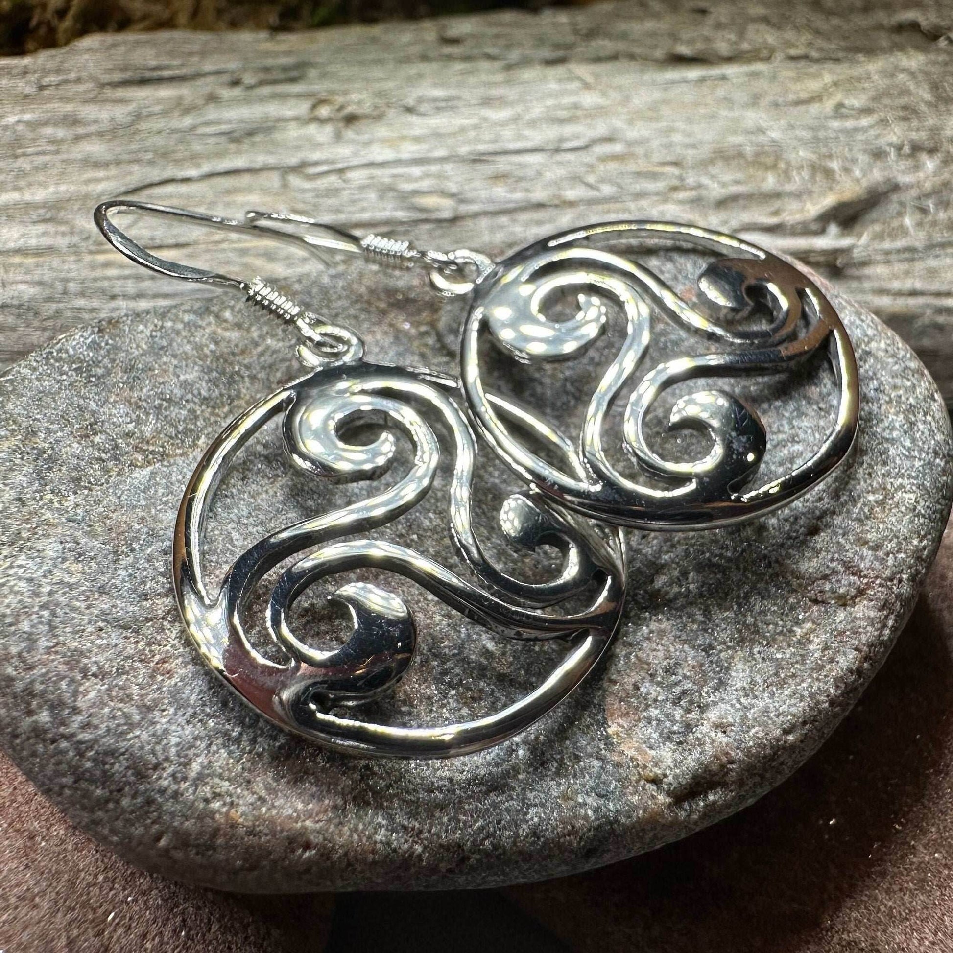 Grianan Celtic Spiral Earrings - 