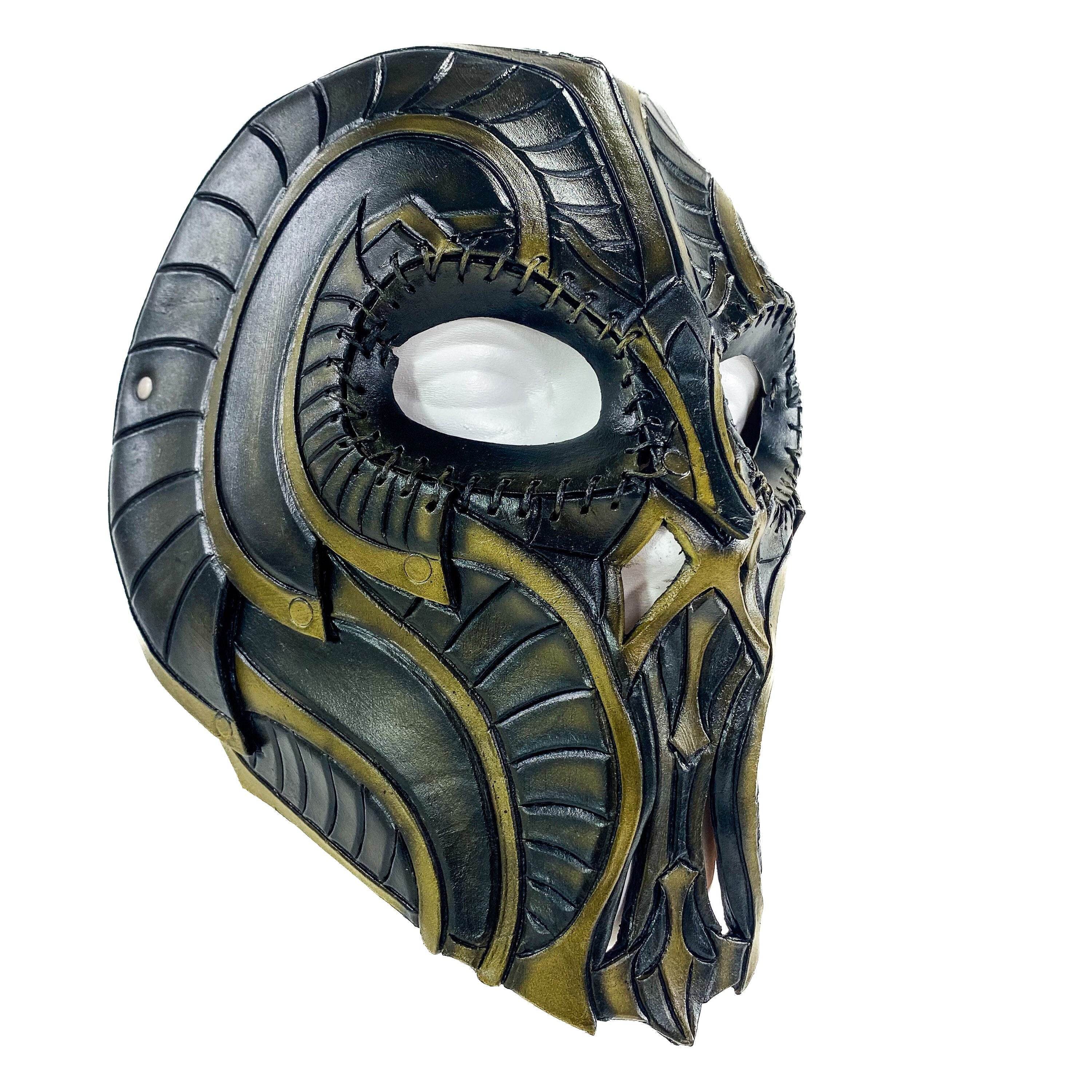 Handmade Genuine Leather Mask in Natural Colors - 