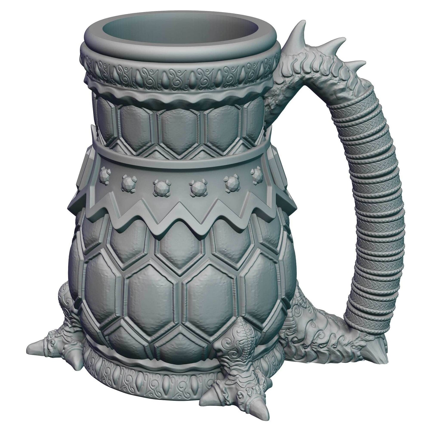 Dragon-Blooded 3D Printed Mythic Mug Stein | Tabletop RPG Gaming Cosplay - Dungeons and Dragon DnD D&D Wargaming | Koozie Can Holder - Black / Non Threaded-No Lid