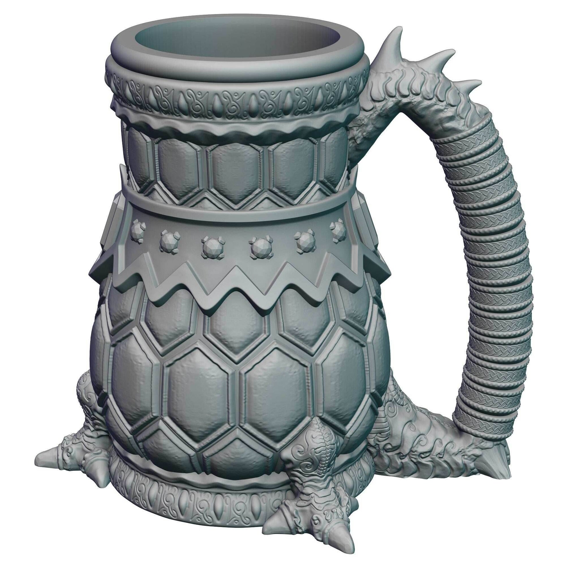 Dragon-Blooded 3D Printed Mythic Mug Stein | Tabletop RPG Gaming Cosplay - Dungeons and Dragon DnD D&D Wargaming | Koozie Can Holder - Black / Non Threaded-No Lid