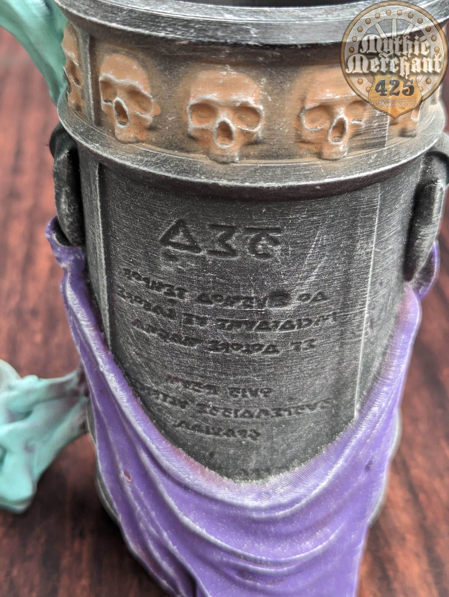 Necromancer 3D Printed Can Holder- Mythic Mugs Collection by Ars Moriendi 3D- Embrace the Dark Arts! - Black / Non Threaded-No Lid