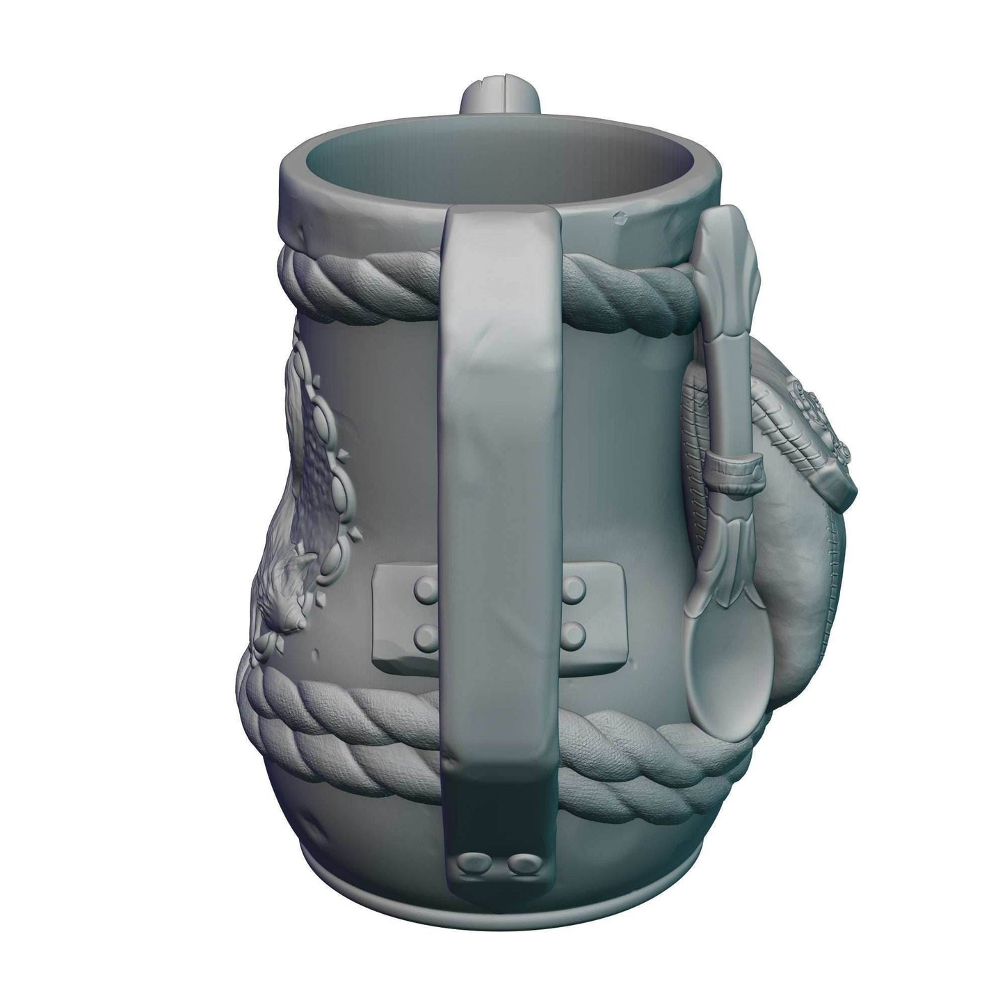 Gnome 3D Printed Can Holder- Mythic Mugs Collection by Ars Moriendi 3D- Embrace the Whimsy of the Gnomes! - Black / Non Threaded-No Lid