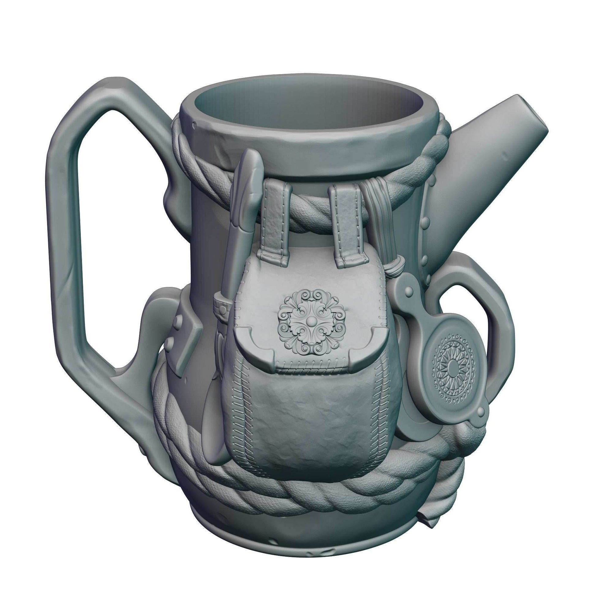 Gnome 3D Printed Can Holder- Mythic Mugs Collection by Ars Moriendi 3D- Embrace the Whimsy of the Gnomes! - Black / Non Threaded-No Lid