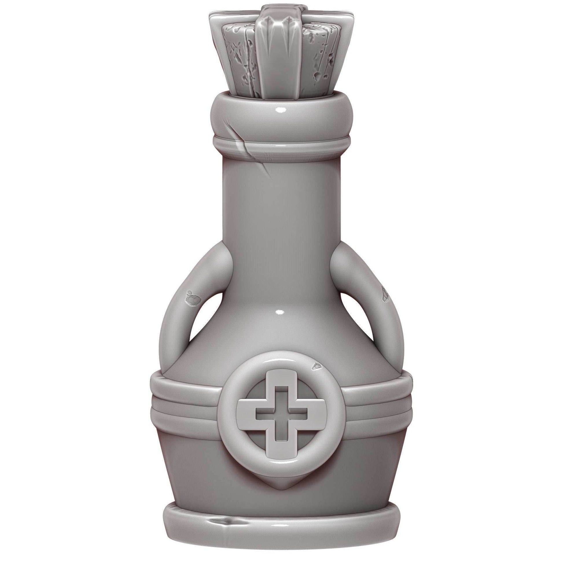 Health Potion 3D Printed Dice Jail | RPG Dice Vault | D20 Storage Box | Player Gift - Guard Dice with Healing Magic! - Black / Yes- Include Random Dice Set