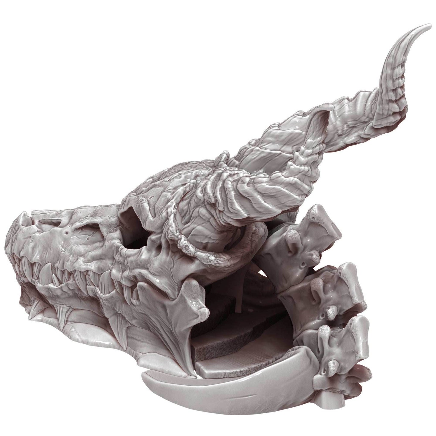 Dragon Skull 3D Printed Dice Tower - Mythic Roll Collection by Unchained Games | Dice Tray | D20 Dice Vault - Unearth Power Within the Skull - Black / Yes- Include Random Dice Set