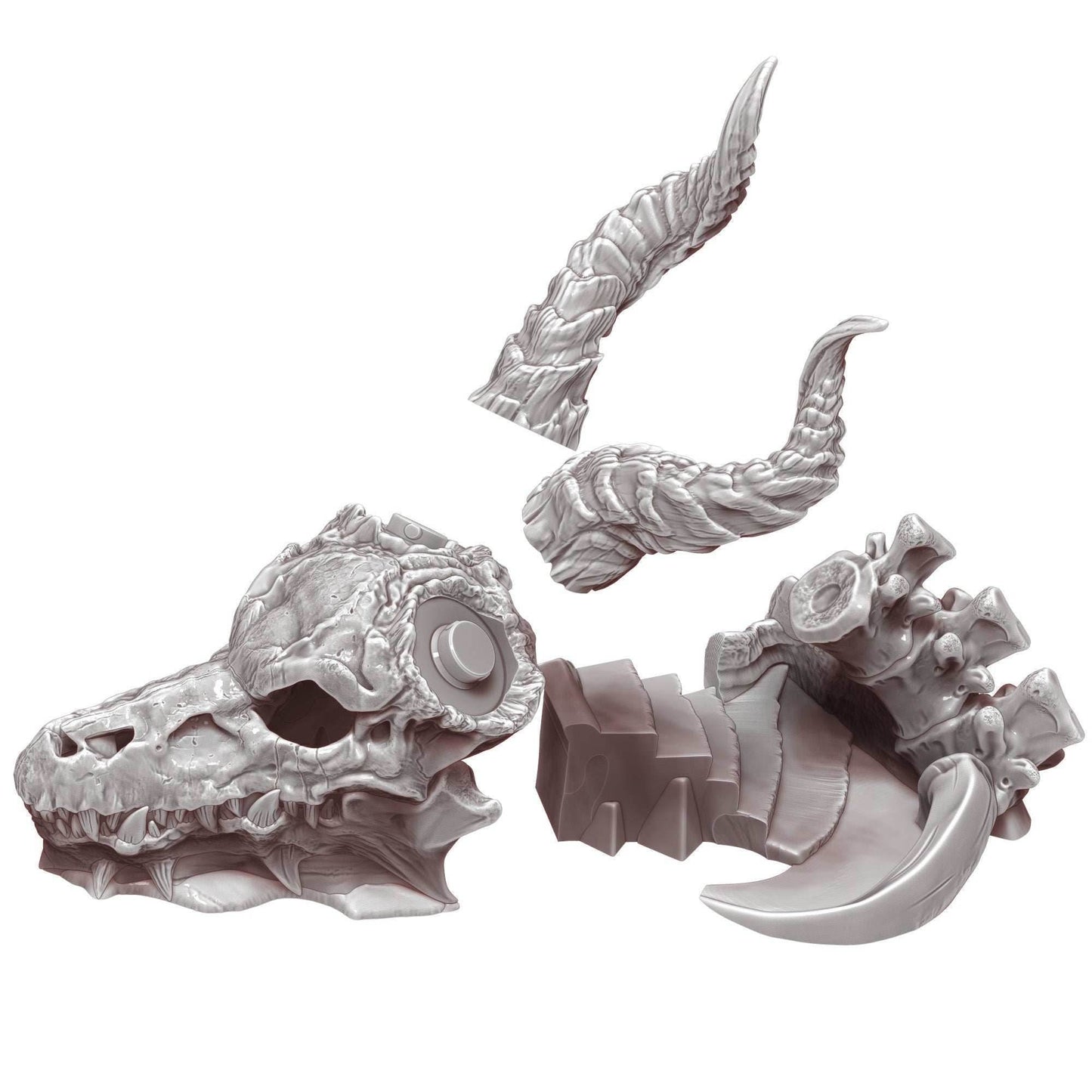 Dragon Skull 3D Printed Dice Tower - Mythic Roll Collection by Unchained Games | Dice Tray | D20 Dice Vault - Unearth Power Within the Skull - Black / Yes- Include Random Dice Set