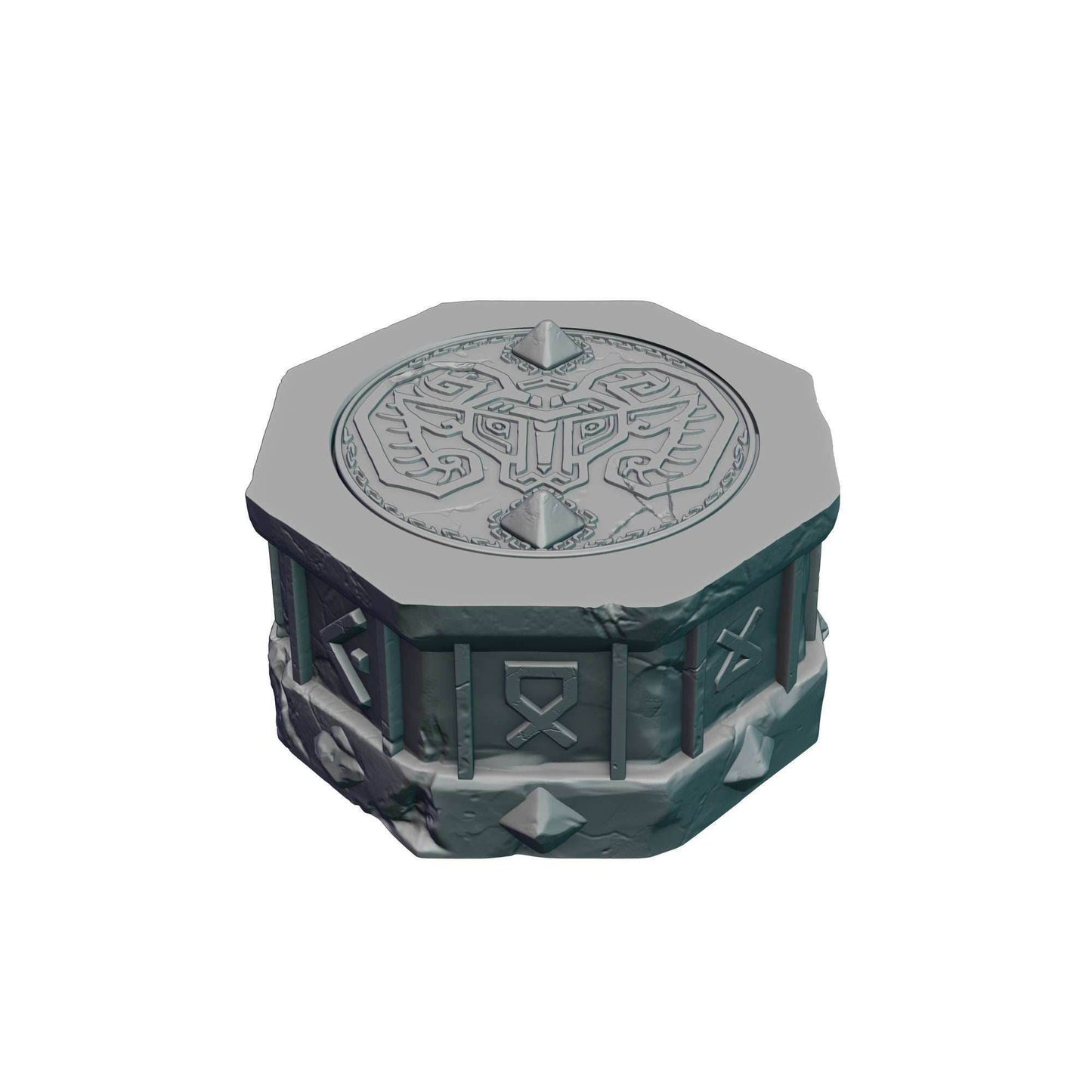 Dwarven 3D Printed Dice Vault | Dice Jail | DnD Can Holder | Table Coaster | Mythic Mugs Collection by Ars Moriendi 3D- Forge Your Destiny! - Black / Yes- Include Random Dice Set