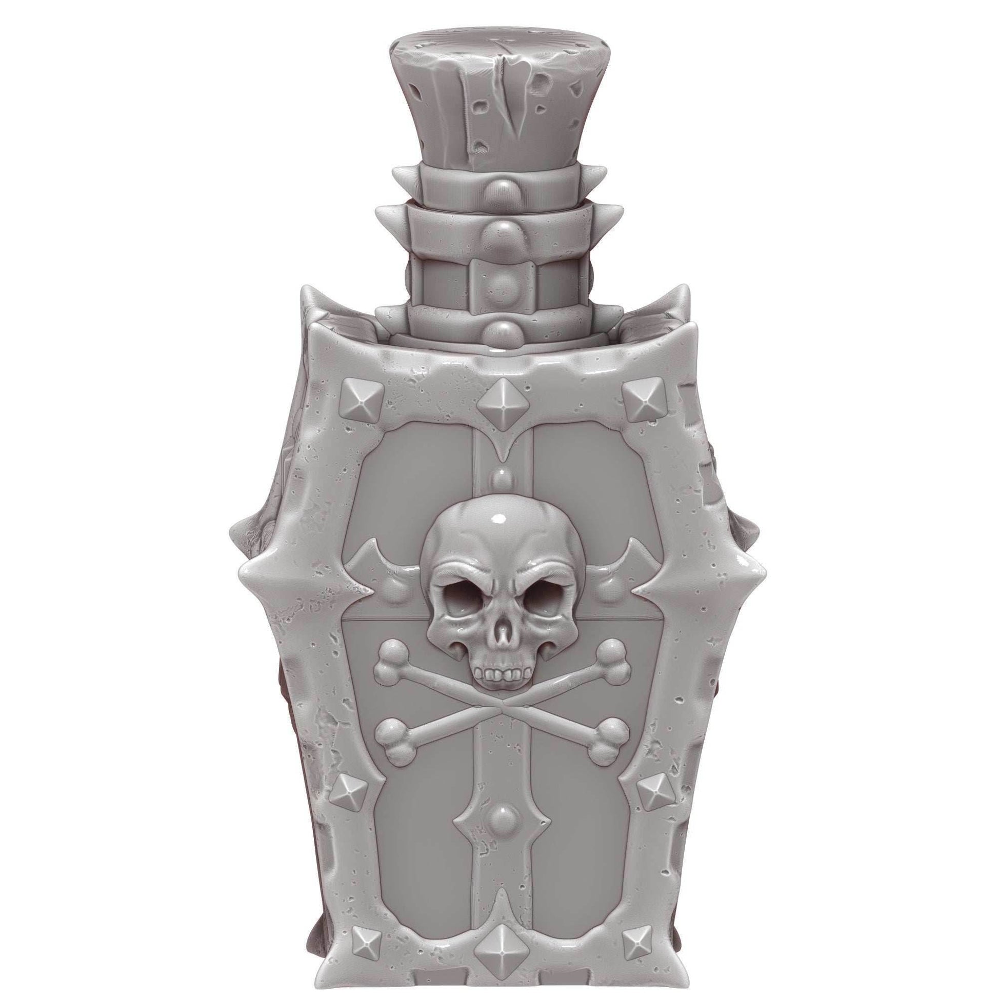 Poison Potion 3D Printed Dice Jail | RPG Dice Vault | D20 Storage Box | Player Gift - Safeguard Dice with a Lethal Elegance! - Black / Yes- Include Random Dice Set