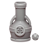 Health Potion 3D Printed Dice Jail | RPG Dice Vault | D20 Storage Box | Player Gift - Guard Dice with Healing Magic! - Black / Yes- Include Random Dice Set