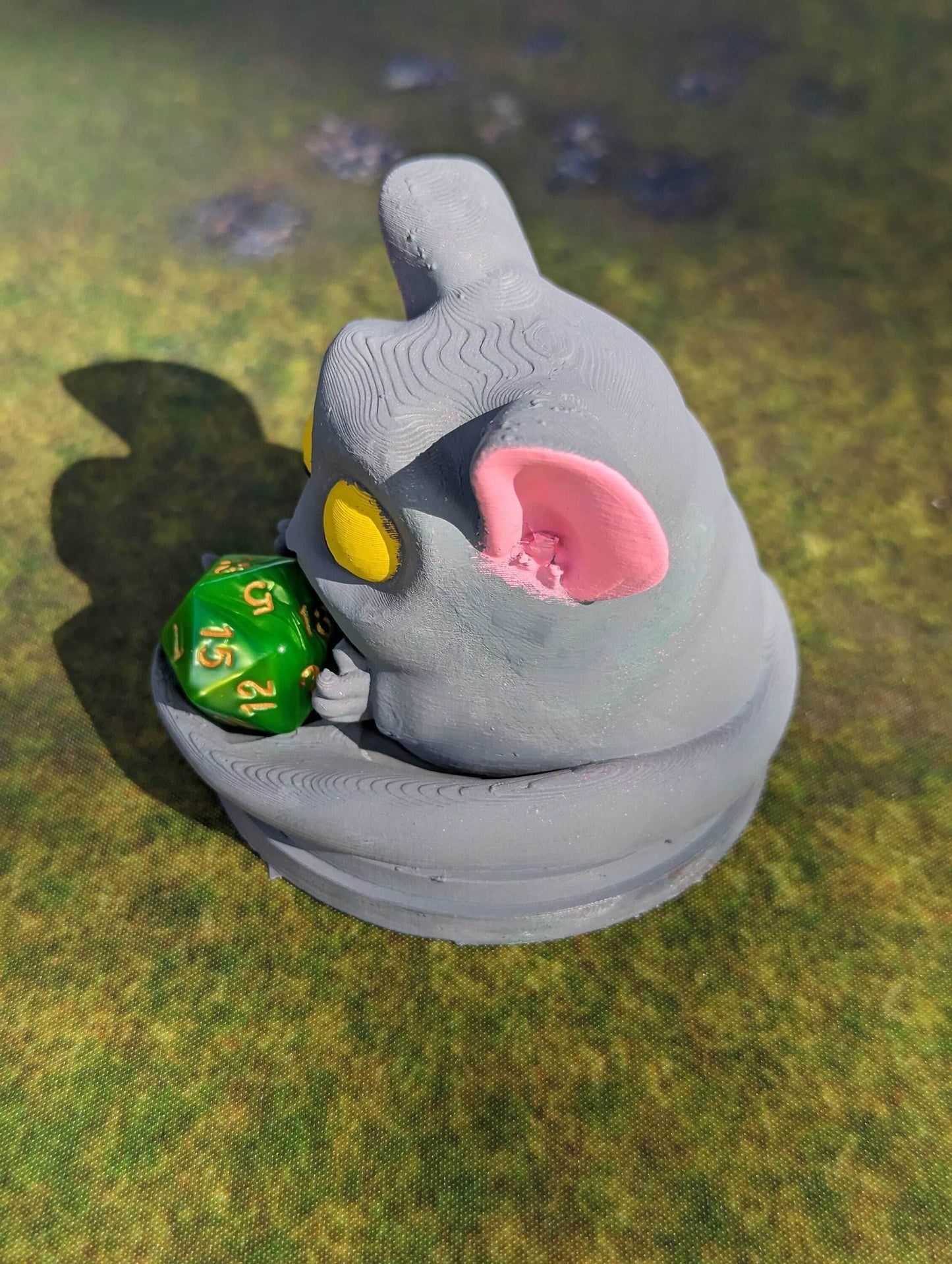 Baby Chinchilla Charlie 3D Printed Dice Guardian - Dice Jail | RPG Dice Vault | D20 Holder | DnD Player Gift - Embrace the Fluffy Charm! - Black / Yes-Include random dice set