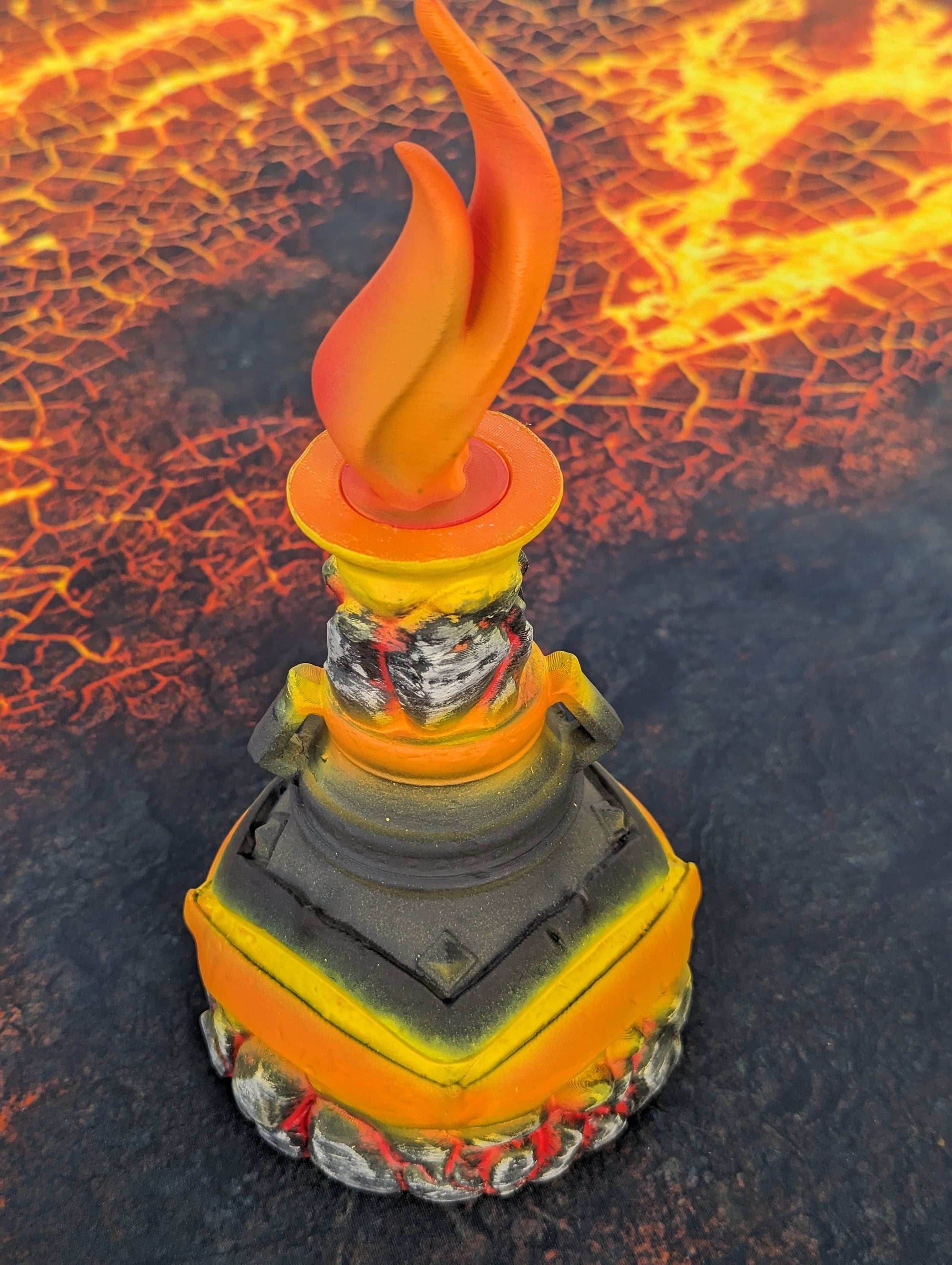 Fire Giant's Strength Potion 3D Printed Dice Jail | RPG Dice Vault | D20 Storage Box- Channel Molten Might! - Black / Yes- Include Random Dice Set