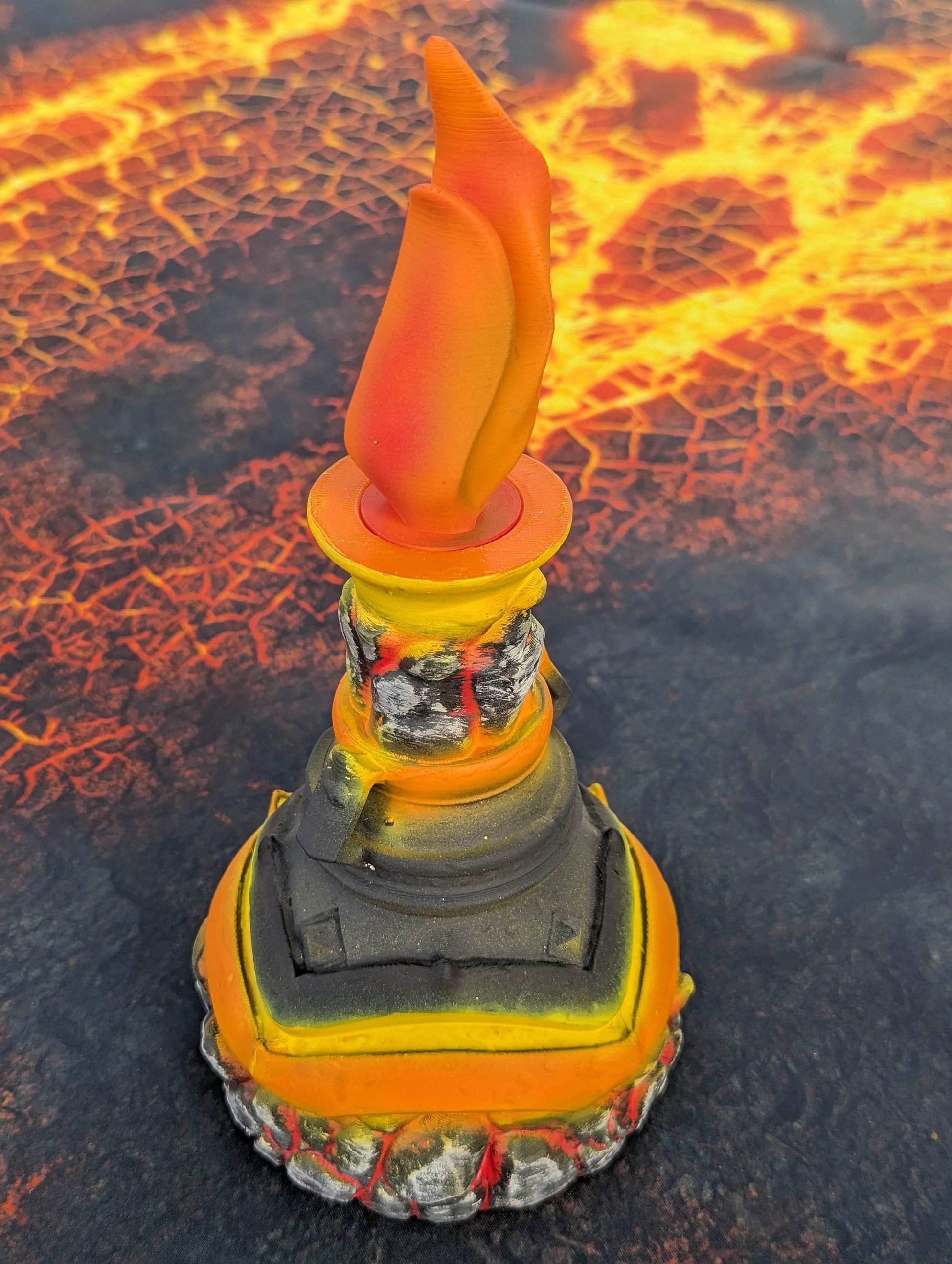 Fire Giant's Strength Potion 3D Printed Dice Jail | RPG Dice Vault | D20 Storage Box- Channel Molten Might! - Black / Yes- Include Random Dice Set