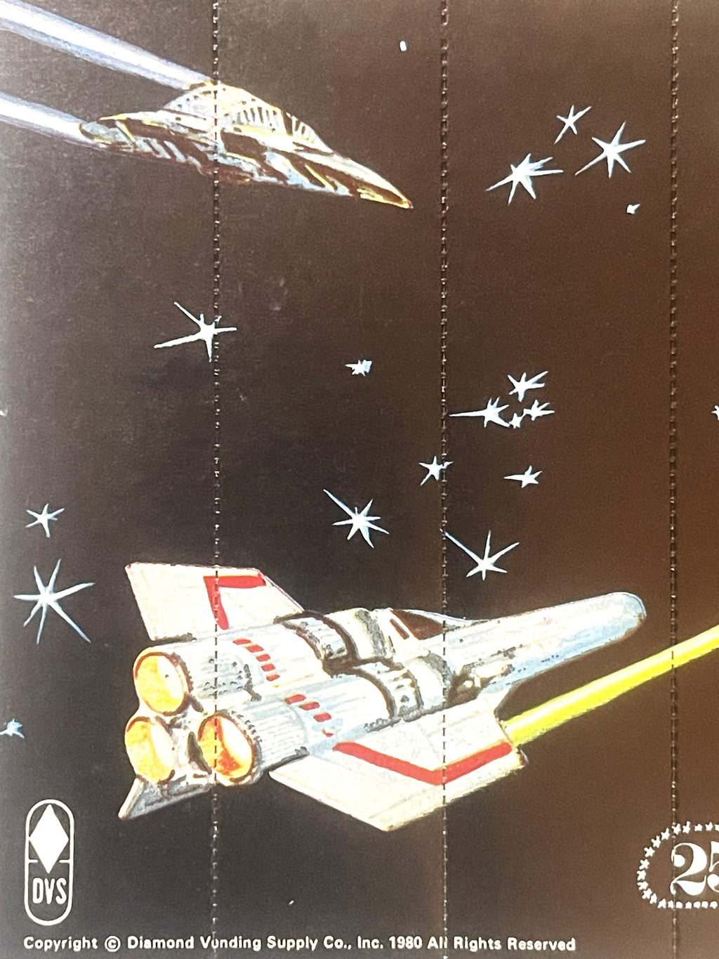 Vintage 1980 Galactic Battleships Vending Display Card 🃏 Diamond Vending Supply Co. Sci-Fi Header C-23 NOS Hong Kong
