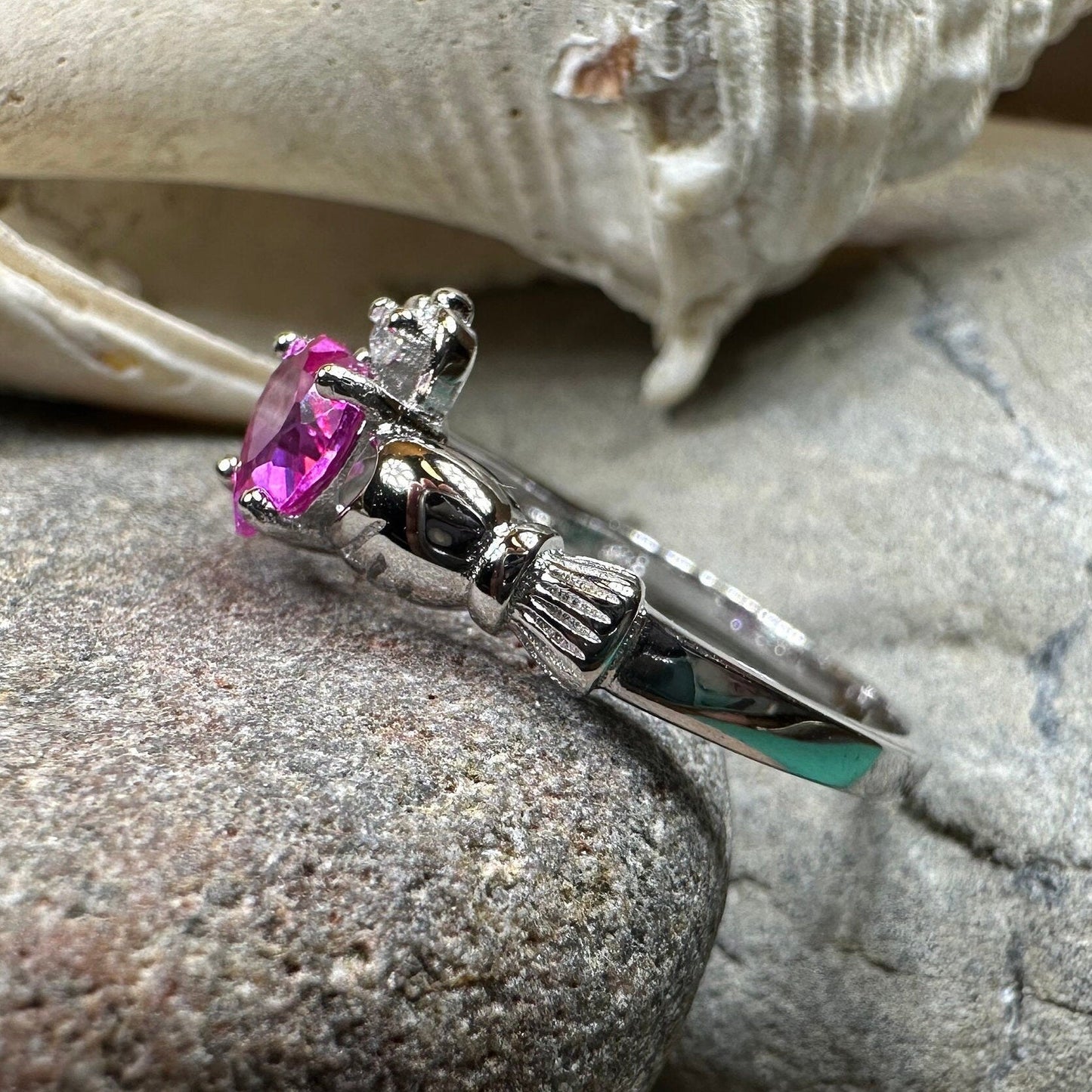 Blushing Rose Claddagh Ring