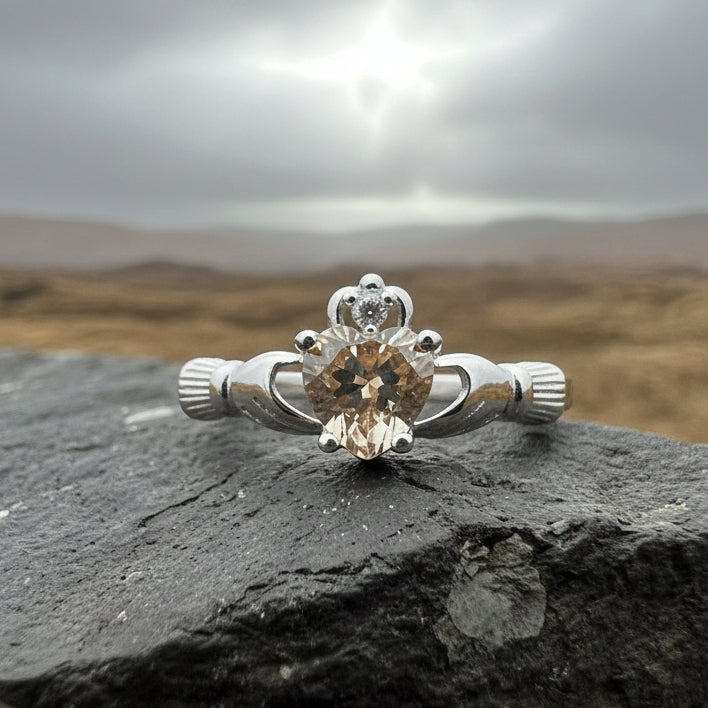 Champagne Toast Claddagh Ring