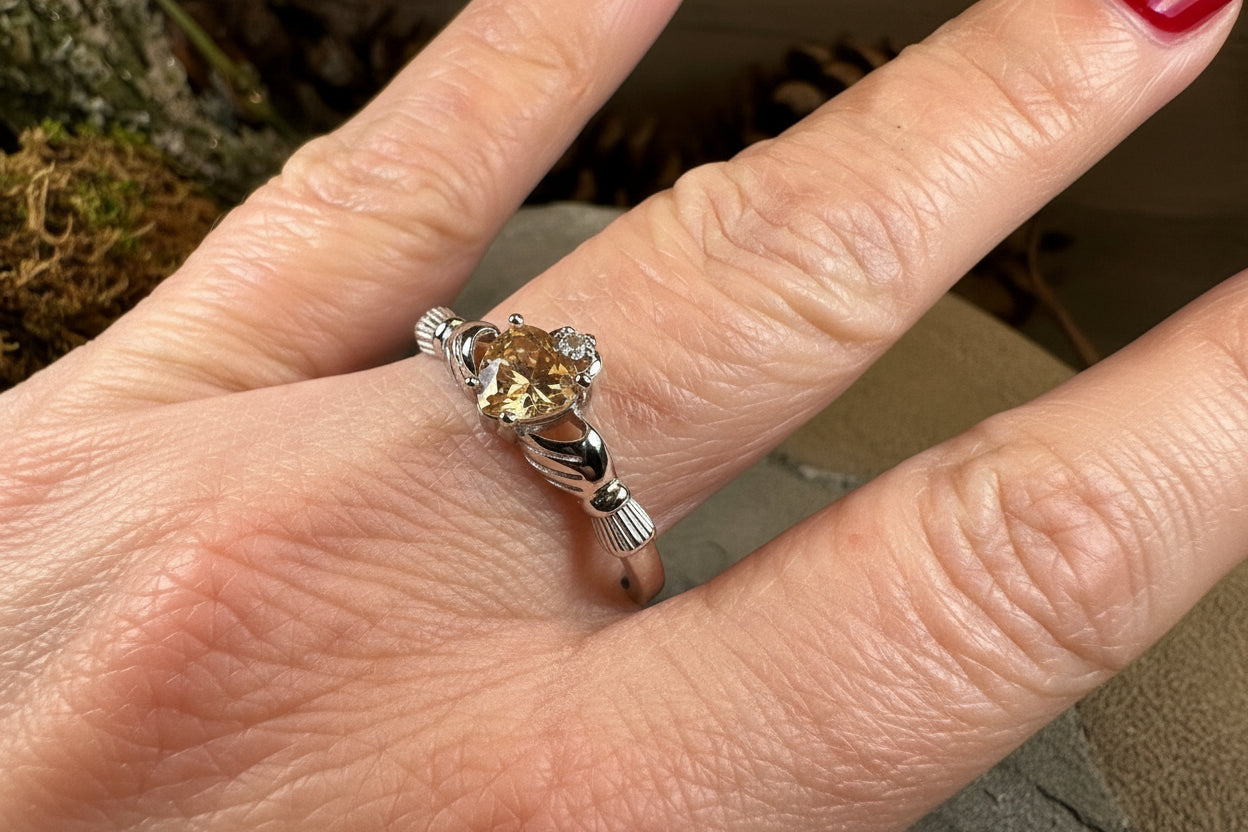 Champagne Toast Claddagh Ring