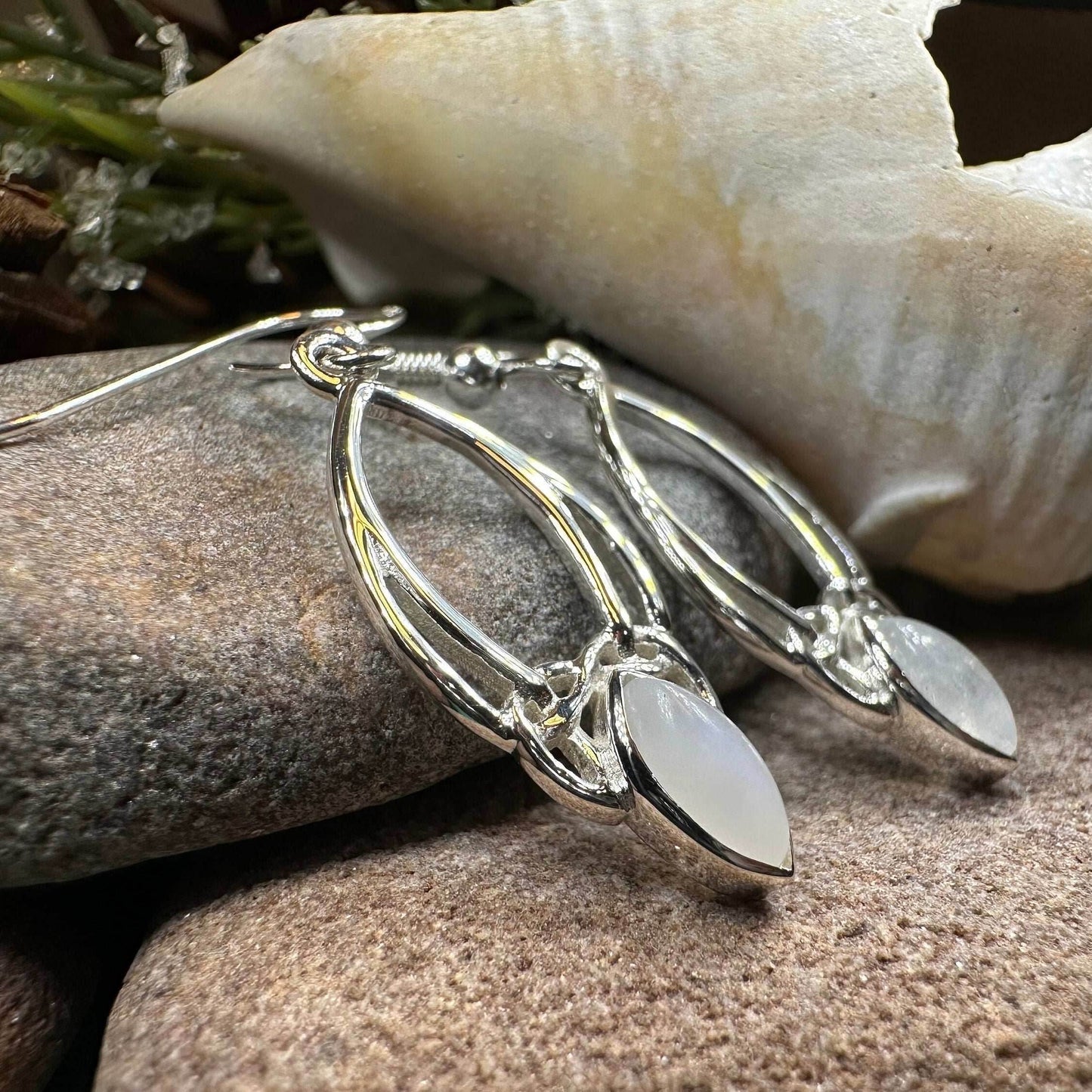 Lalvyna Trinity Knot Moonstone Earrings - 
