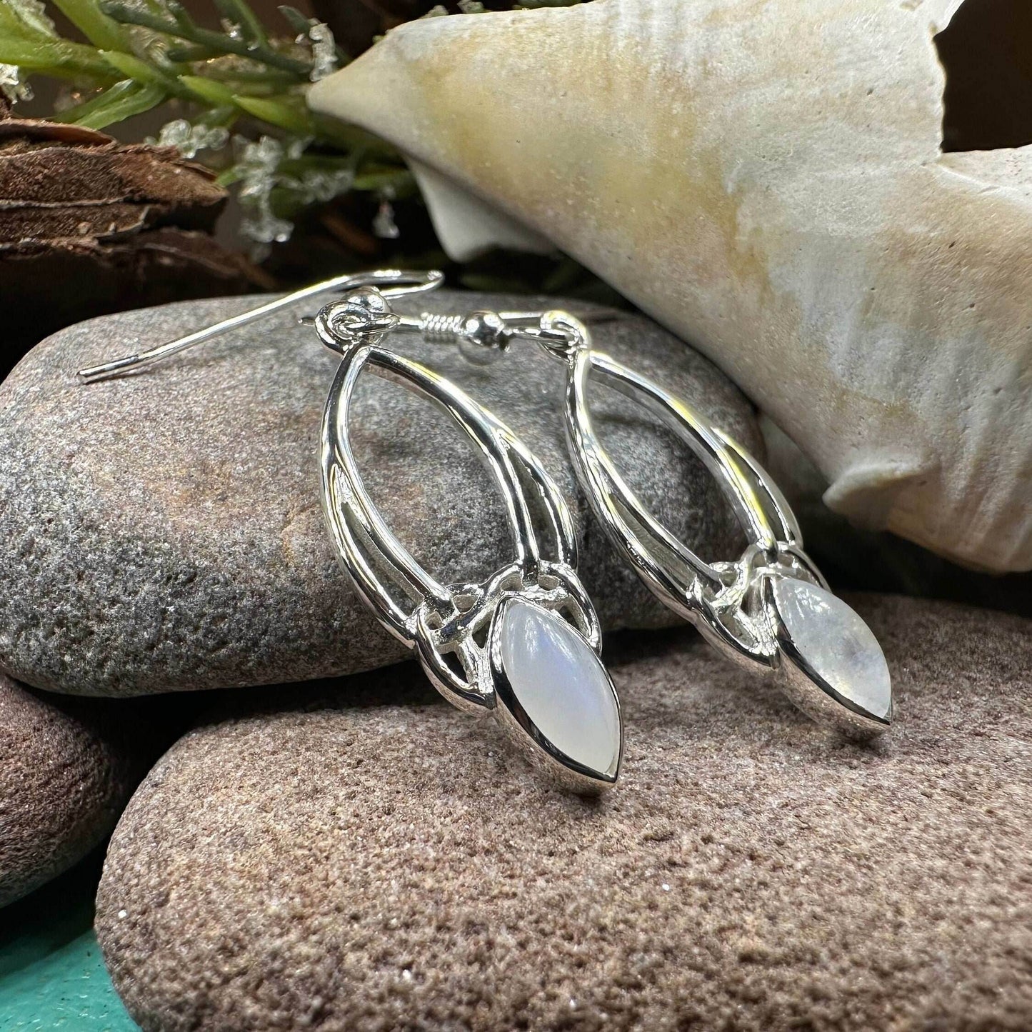 Lalvyna Trinity Knot Moonstone Earrings - 