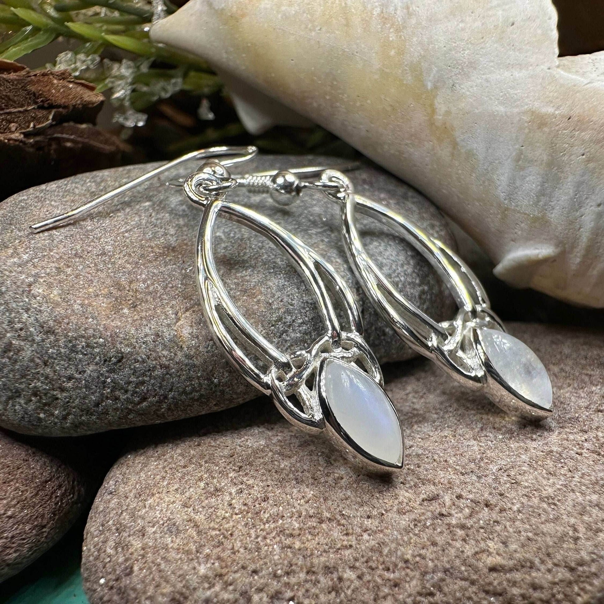 Lalvyna Trinity Knot Moonstone Earrings - 