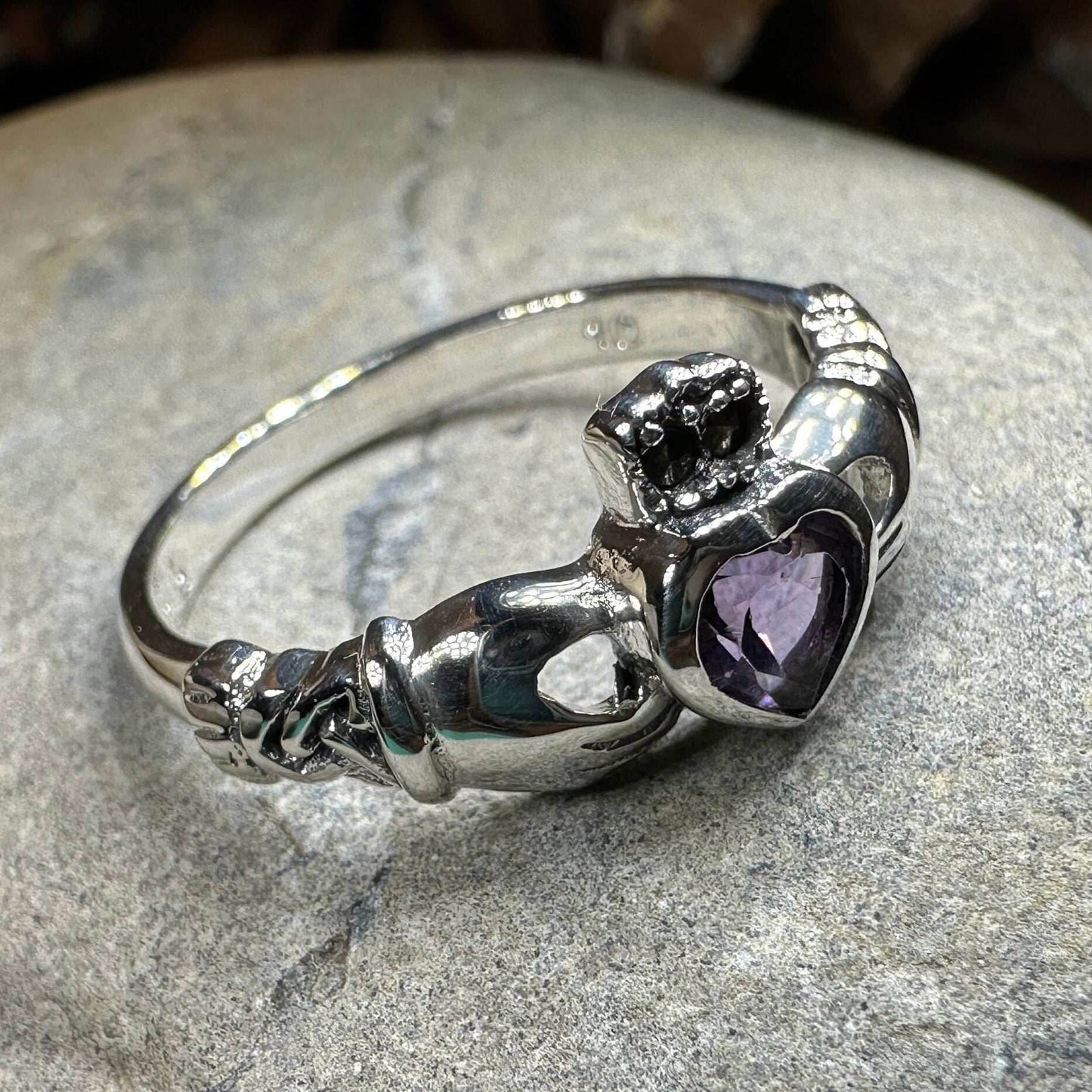 Eriu Marcasite Claddagh Ring - 5