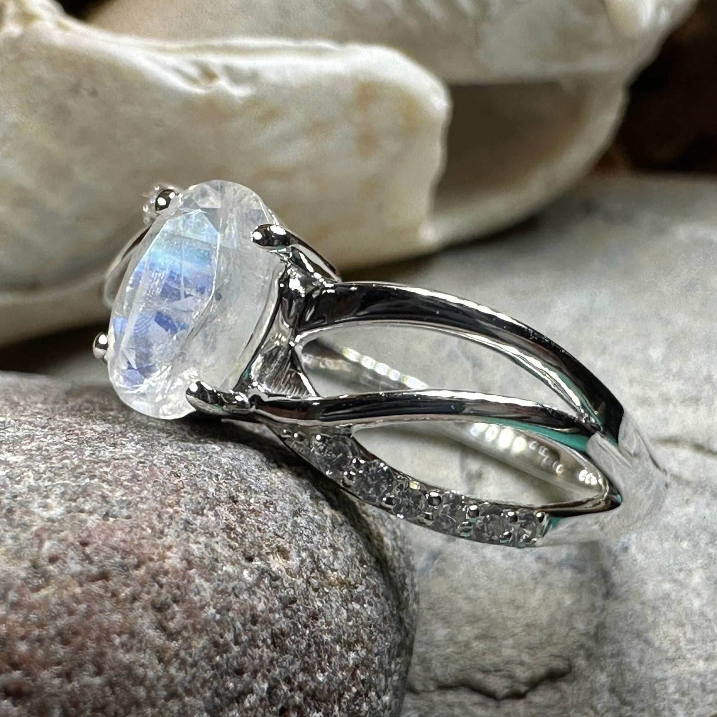 Snow Queen Moonstone Ring - 10