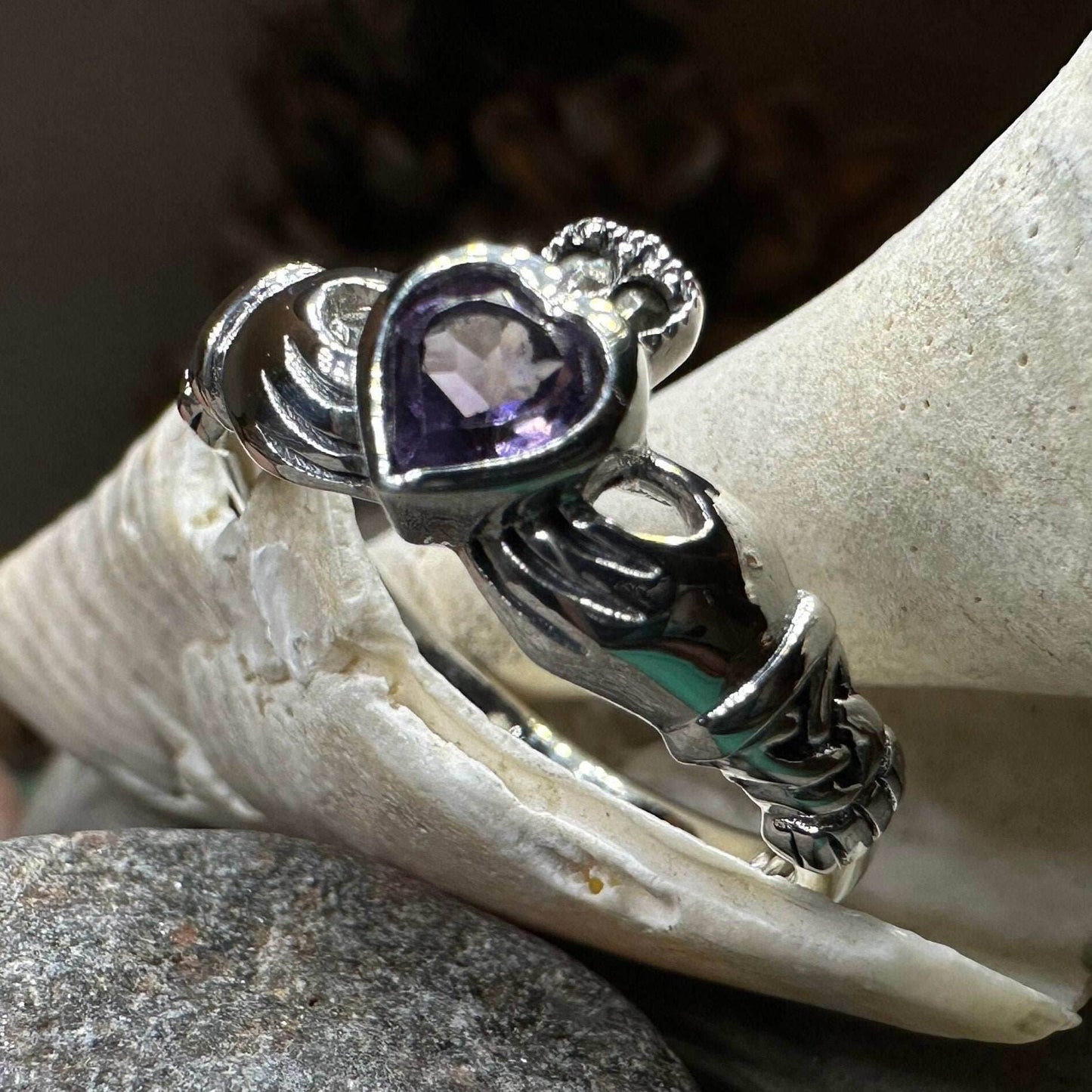 Eriu Marcasite Claddagh Ring - 5