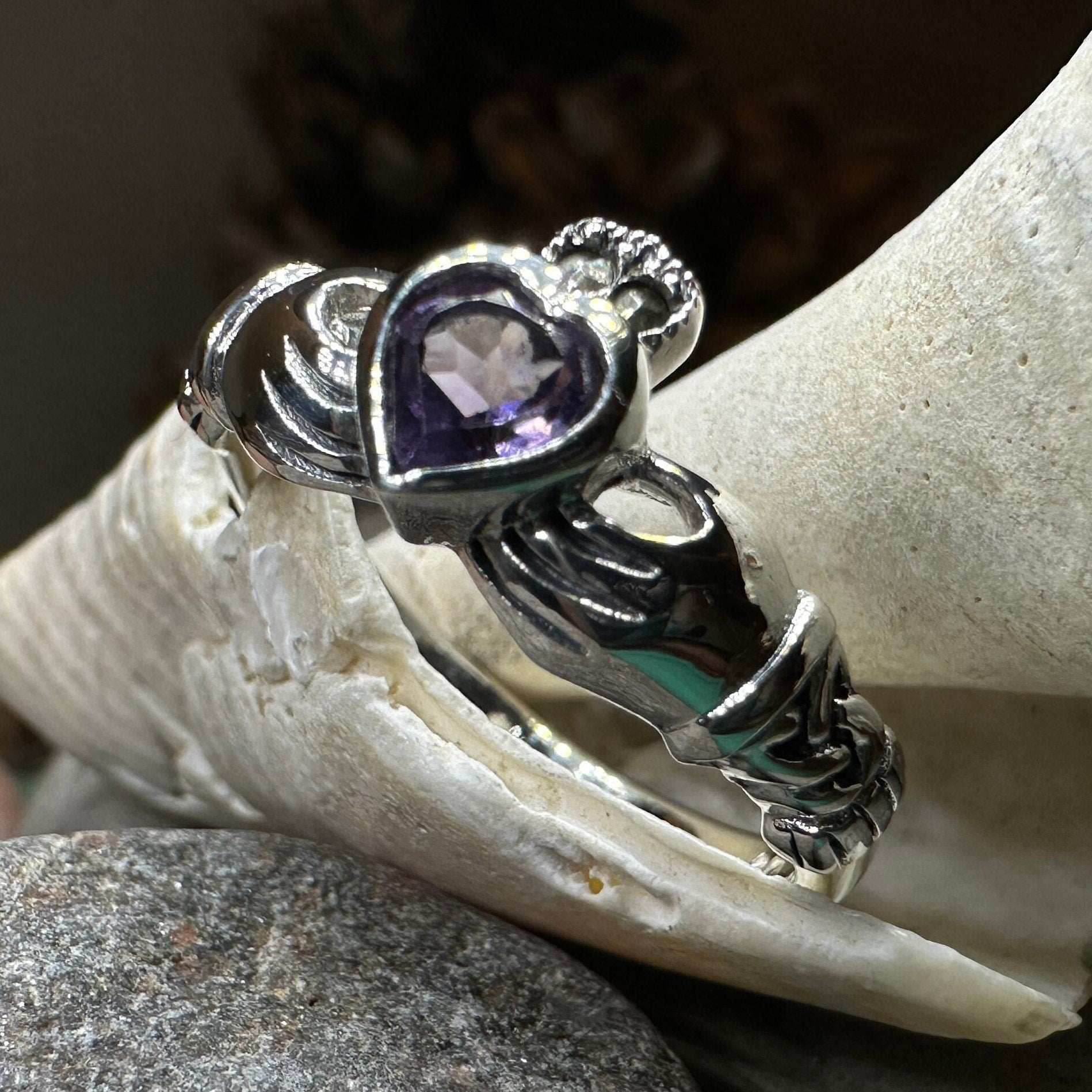 Eriu Marcasite Claddagh Ring - 5