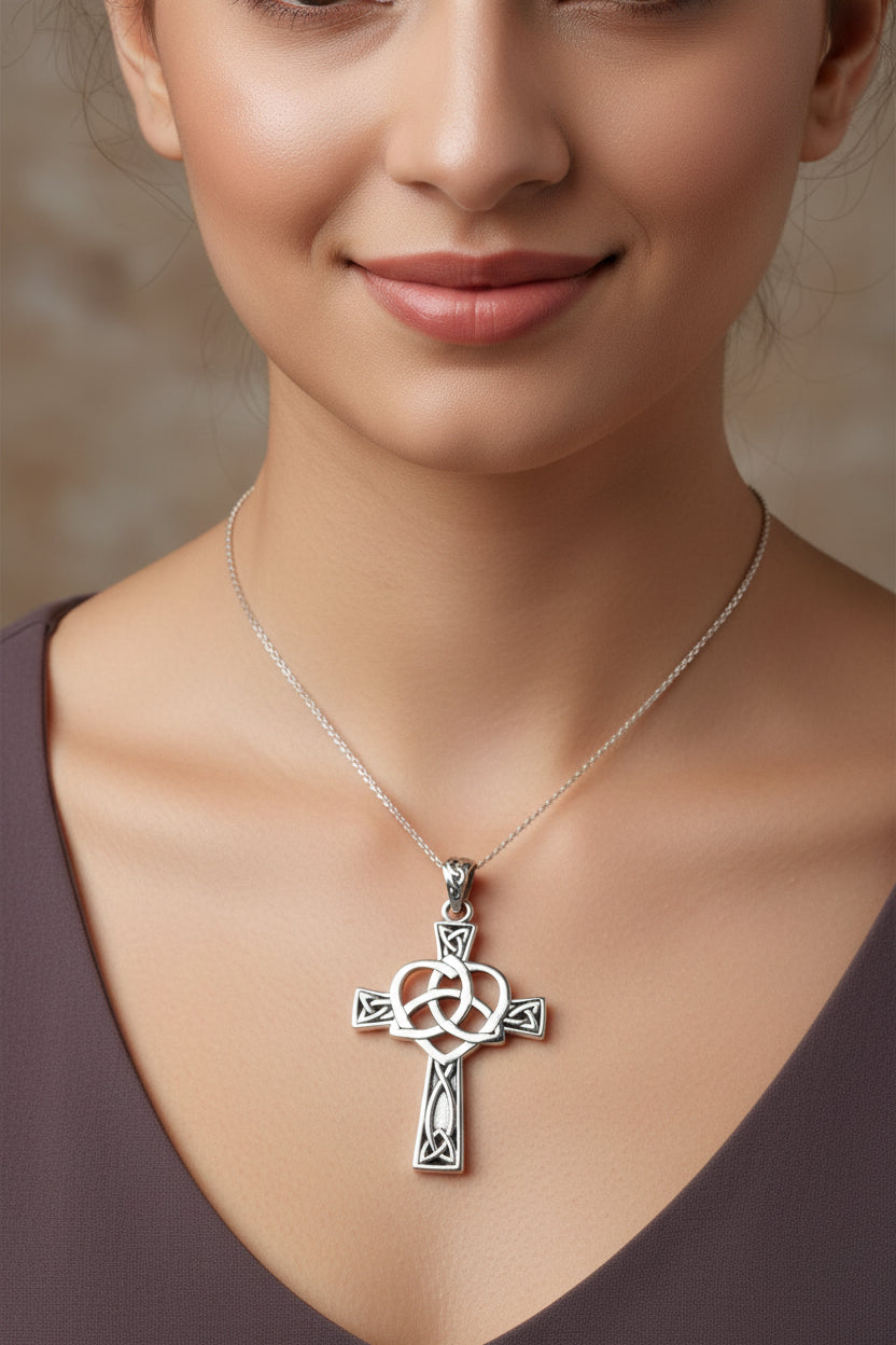 Pure Heart Celtic Cross Necklace