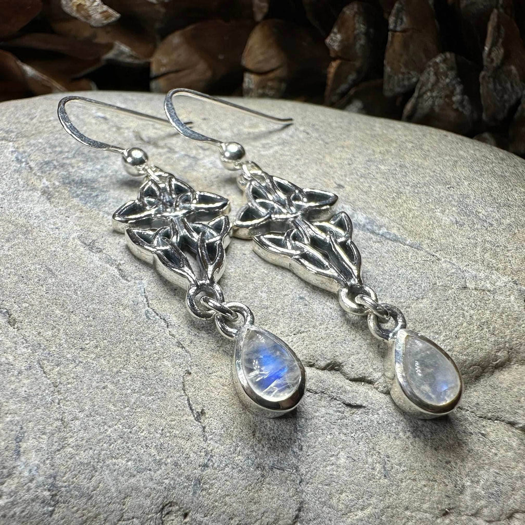 Artisan Long Trinity Knot Earrings - Amethyst