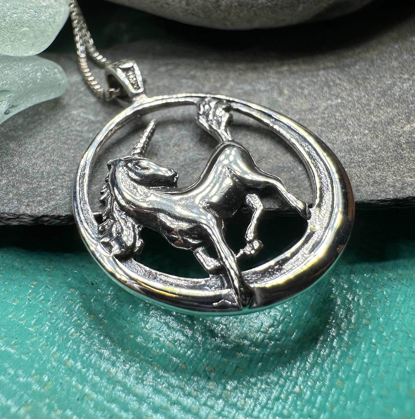 Prancing Unicorn Necklace - 18