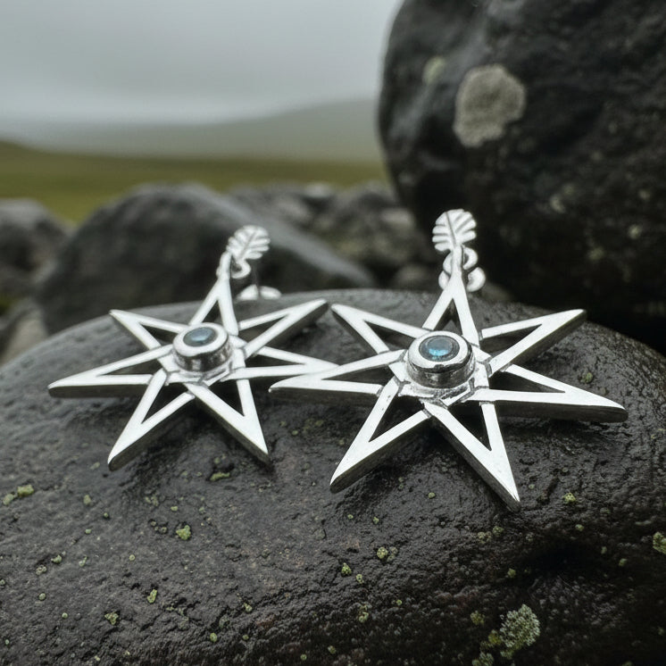 Elven Star Moonstone Earrings