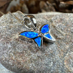 Petite Opal Butterfly Necklace - Pink Opal