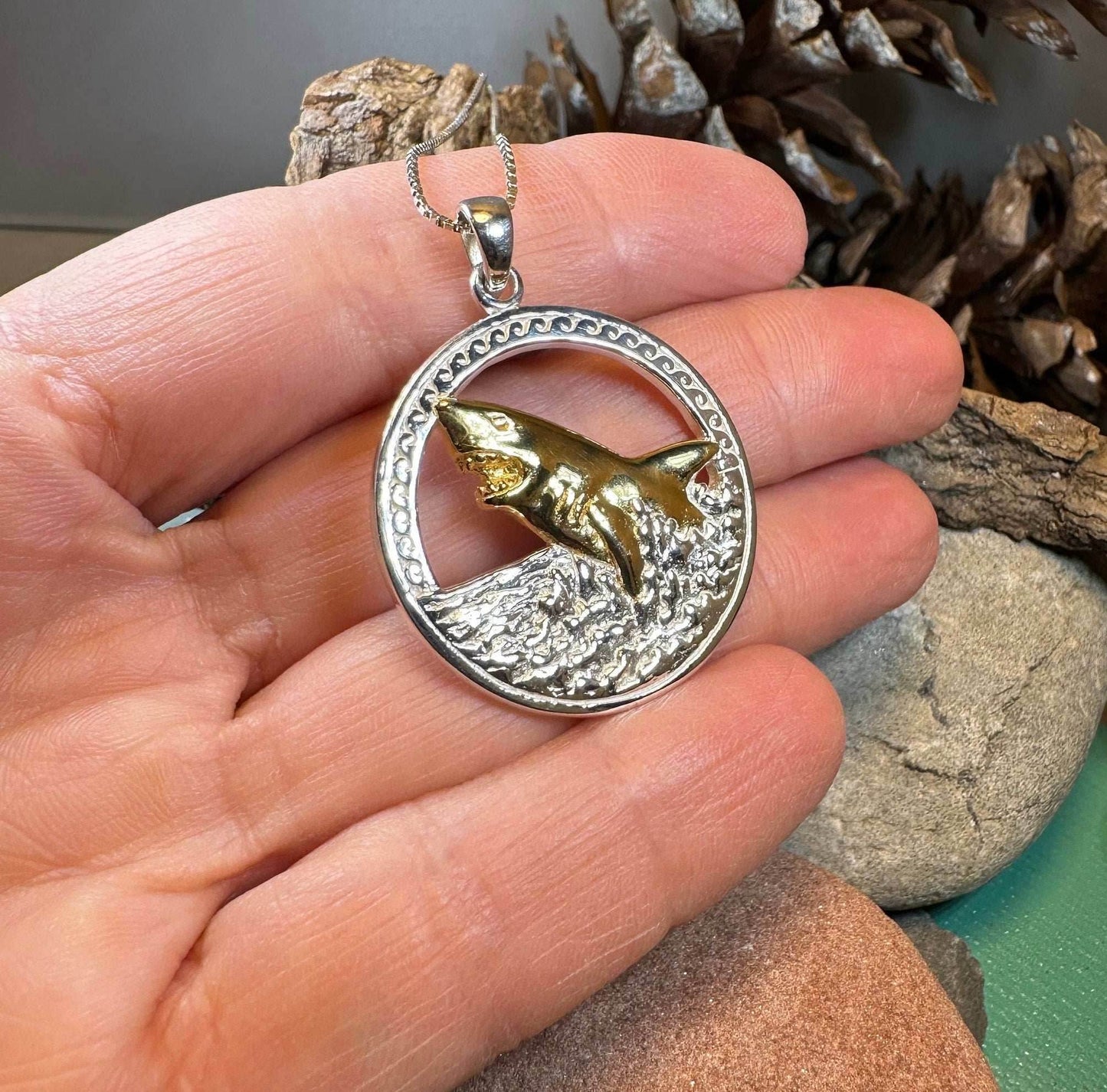 Great White Shark Necklace - 18