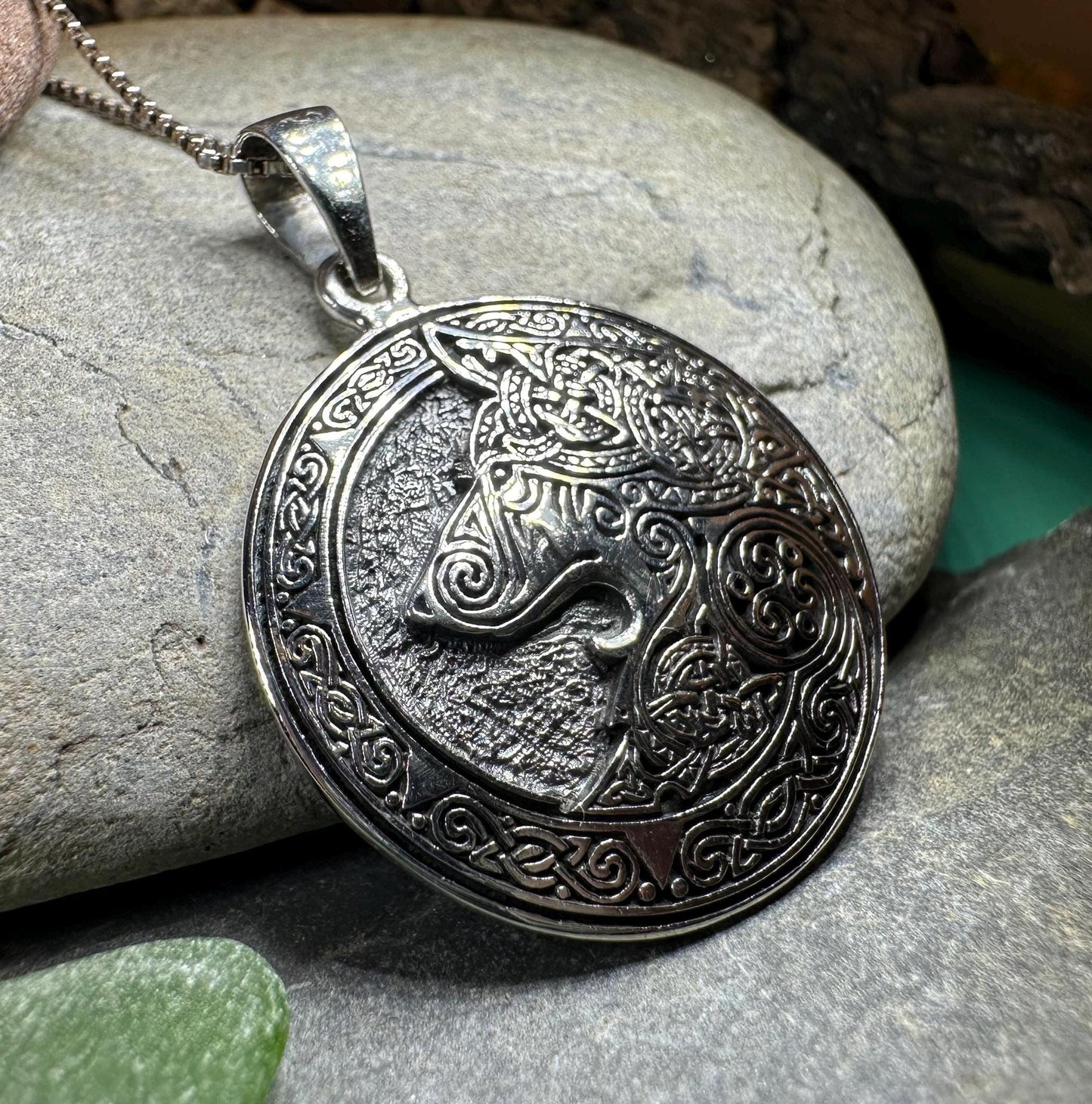 Forest Shadow Wolf Necklace