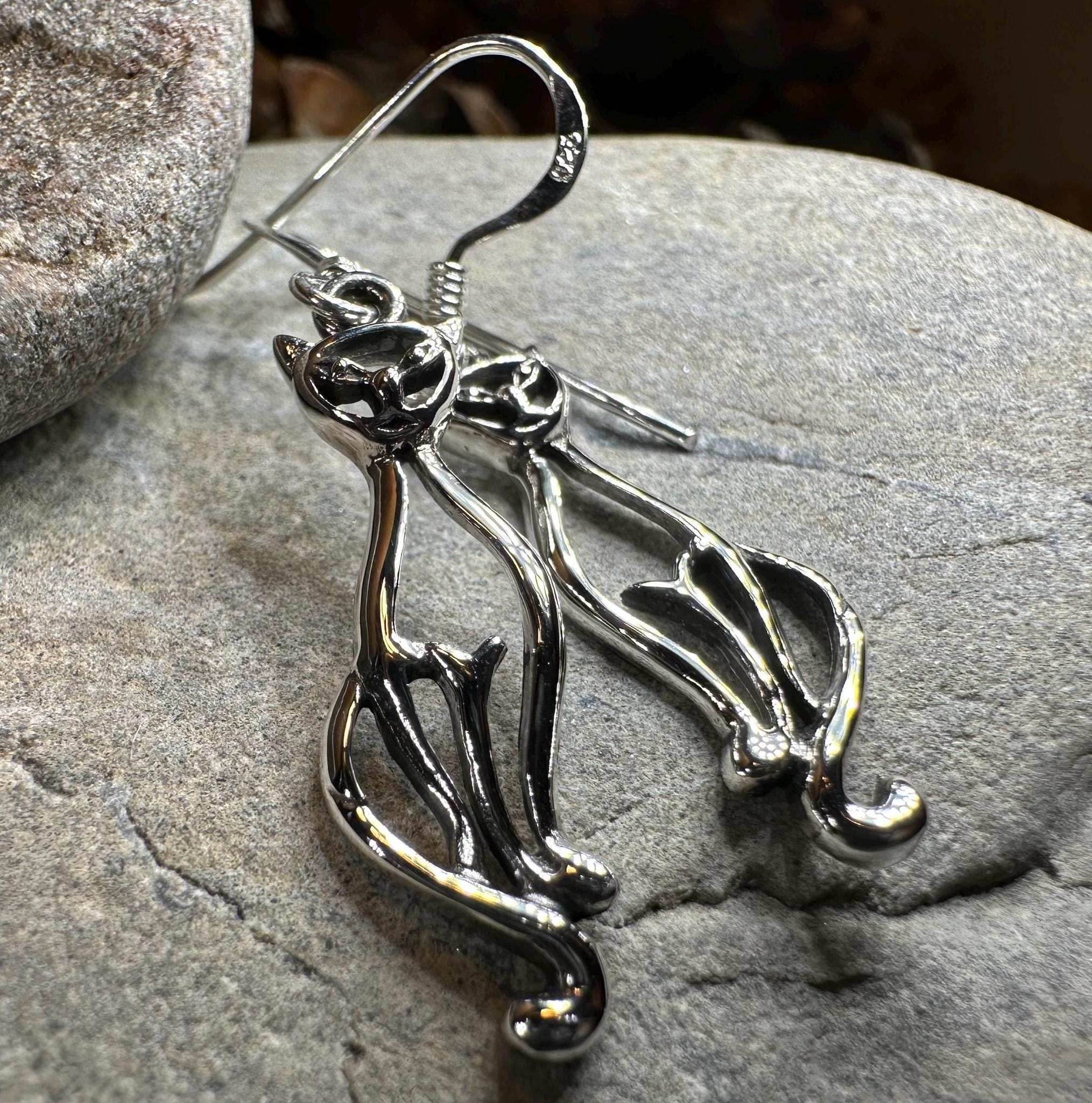 Roxie Celtic Cat Earrings - 