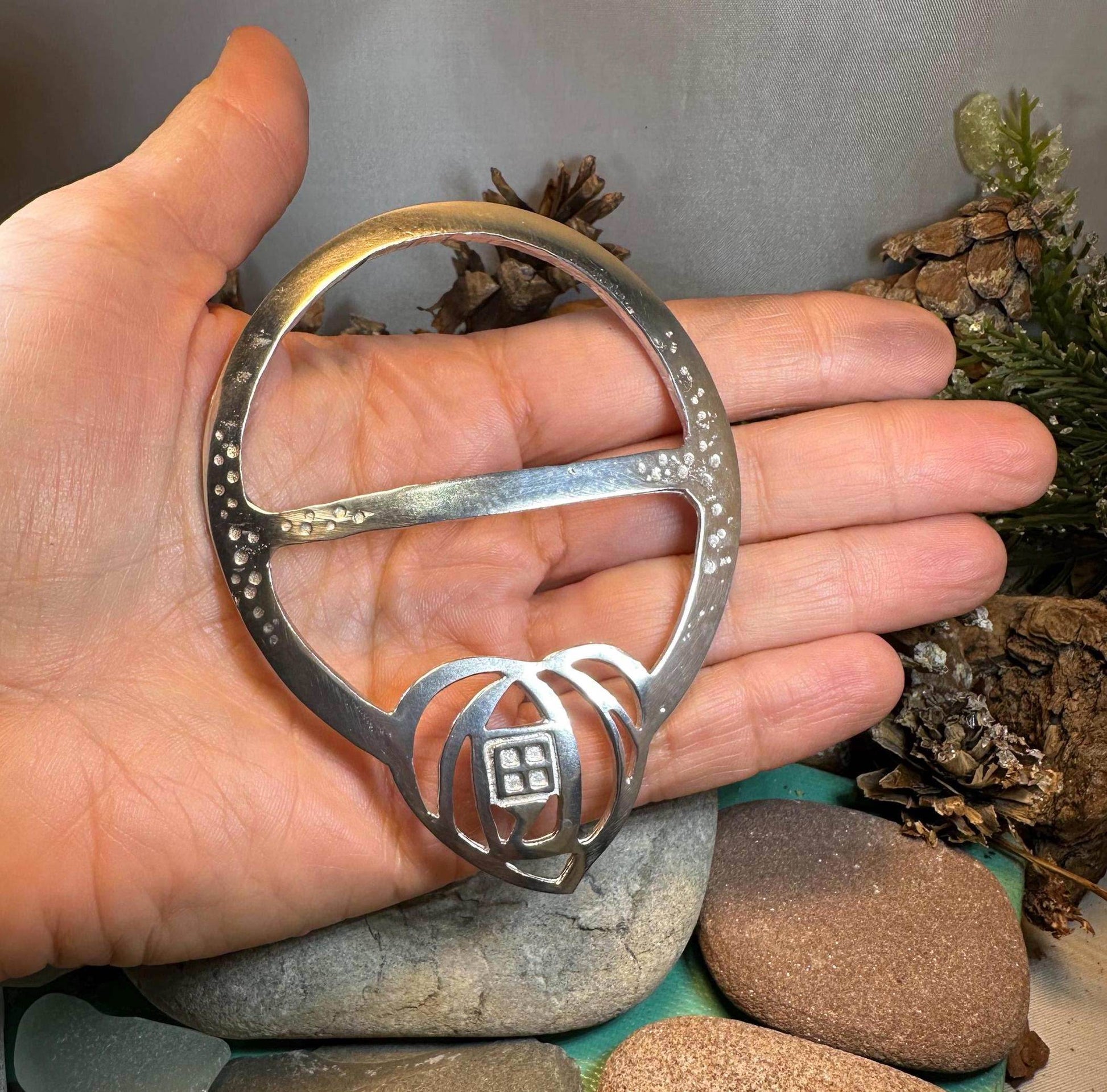 Celtic Mackintosh Heart Scarf Ring - 