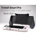 Felt TrimUI Smart Pro Thick Grip 2-in-1 Reversible Screen Cover & Thick Comfort Grip Case with Felt Wrap Ergonomic TRIMUI 2n1 Deluxe - Light Blue