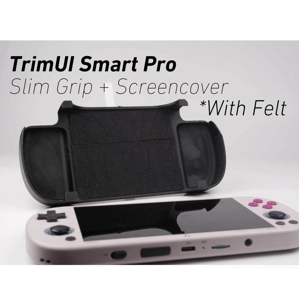 Felt TrimUI Smart Pro Slim Grip 2-in-1 Reversible Screen Cover & Slim Comfort Grip Case with Felt Wrap Ergonomic TRIMUI Handheld 2n1 Deluxe - Yellow