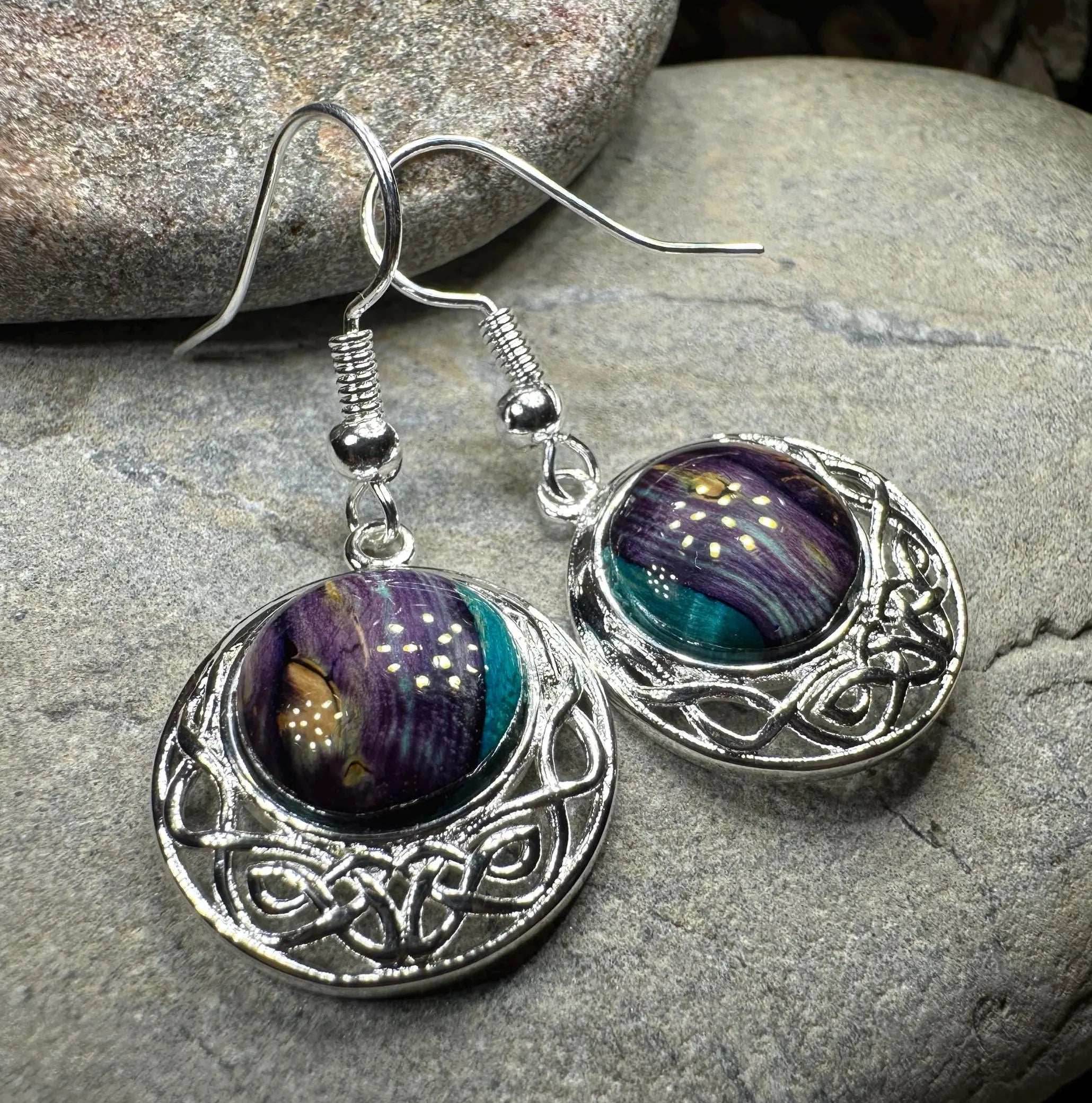 Heathergems Celtic Knot Earrings - Purple